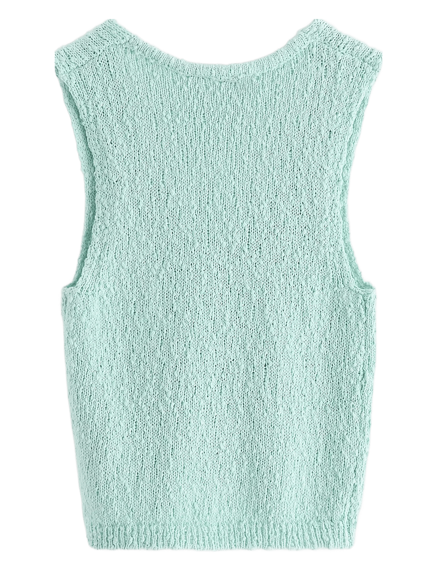 Lindex - Vest Lillie knitted - kootud vestid - light dusty turquoise - 2