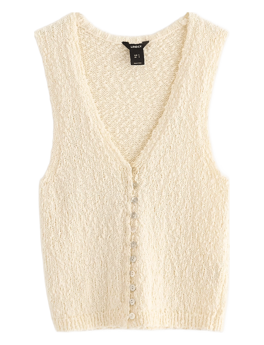 Lindex - Vest Lillie knitted - varrukateta topid - off white - 1