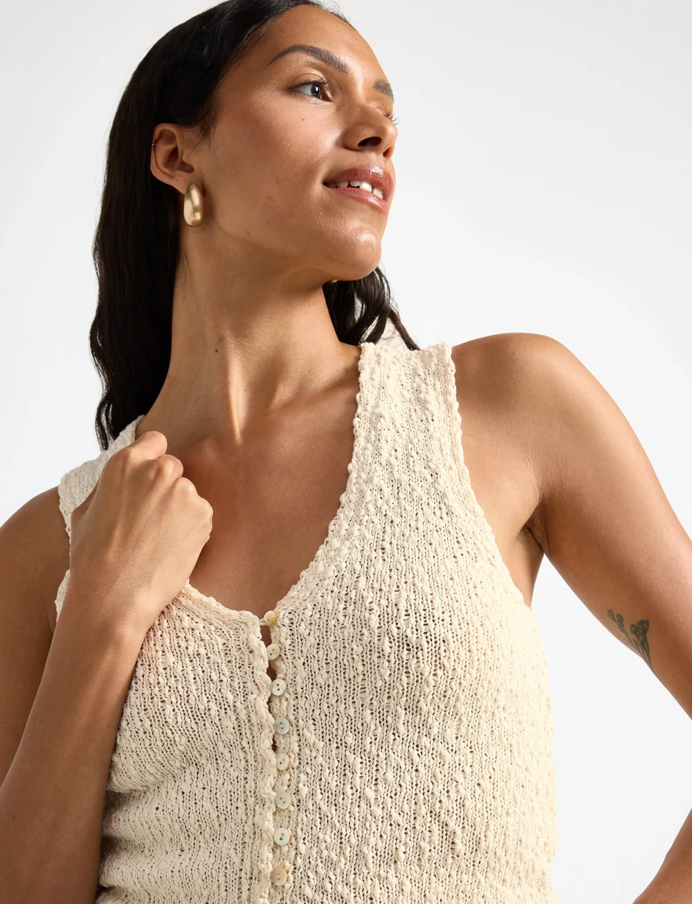Lindex - Vest Lillie knitted - gestrickte westen - off white - 4