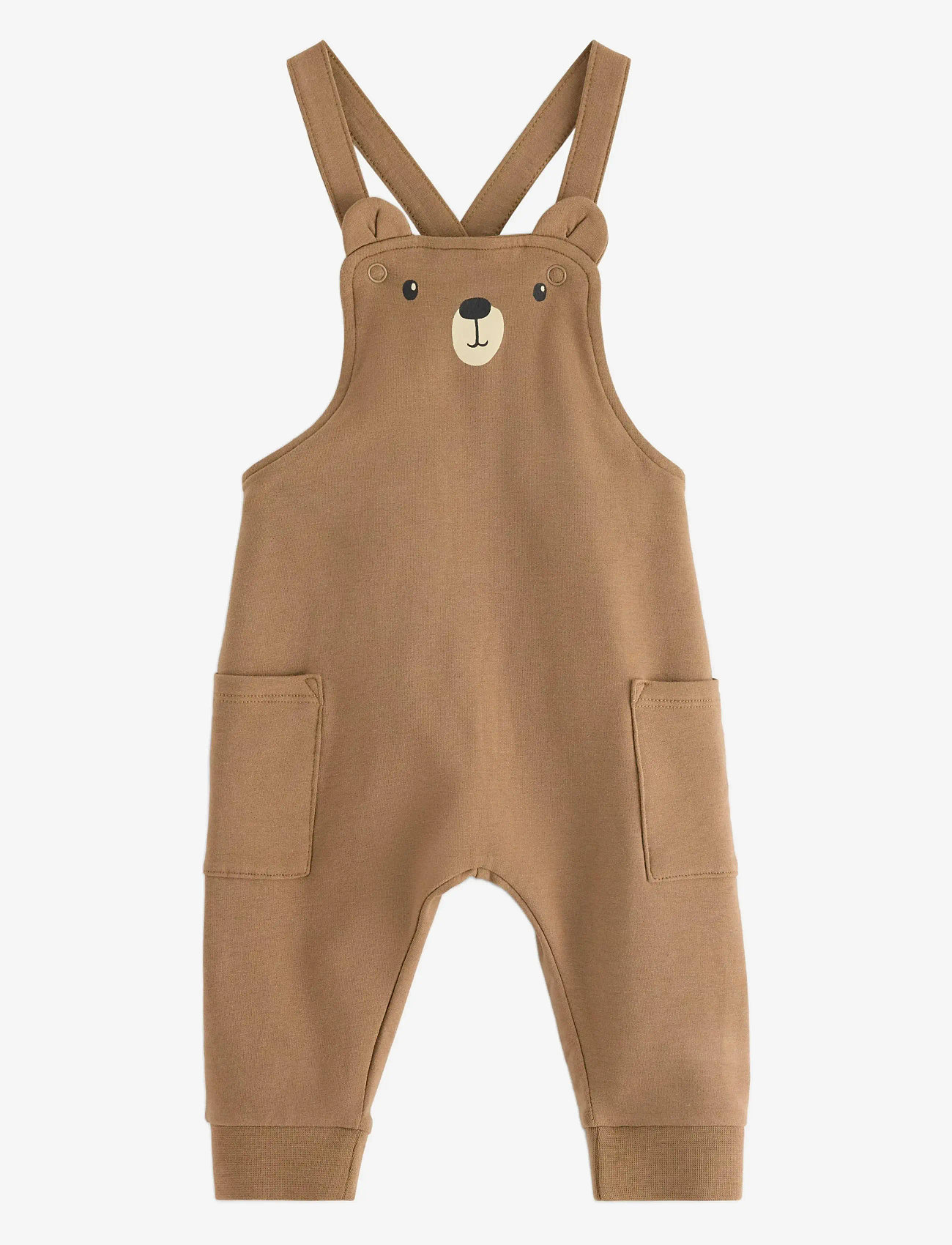 Lindex - Dungerees w animal face - dusty brown - 0