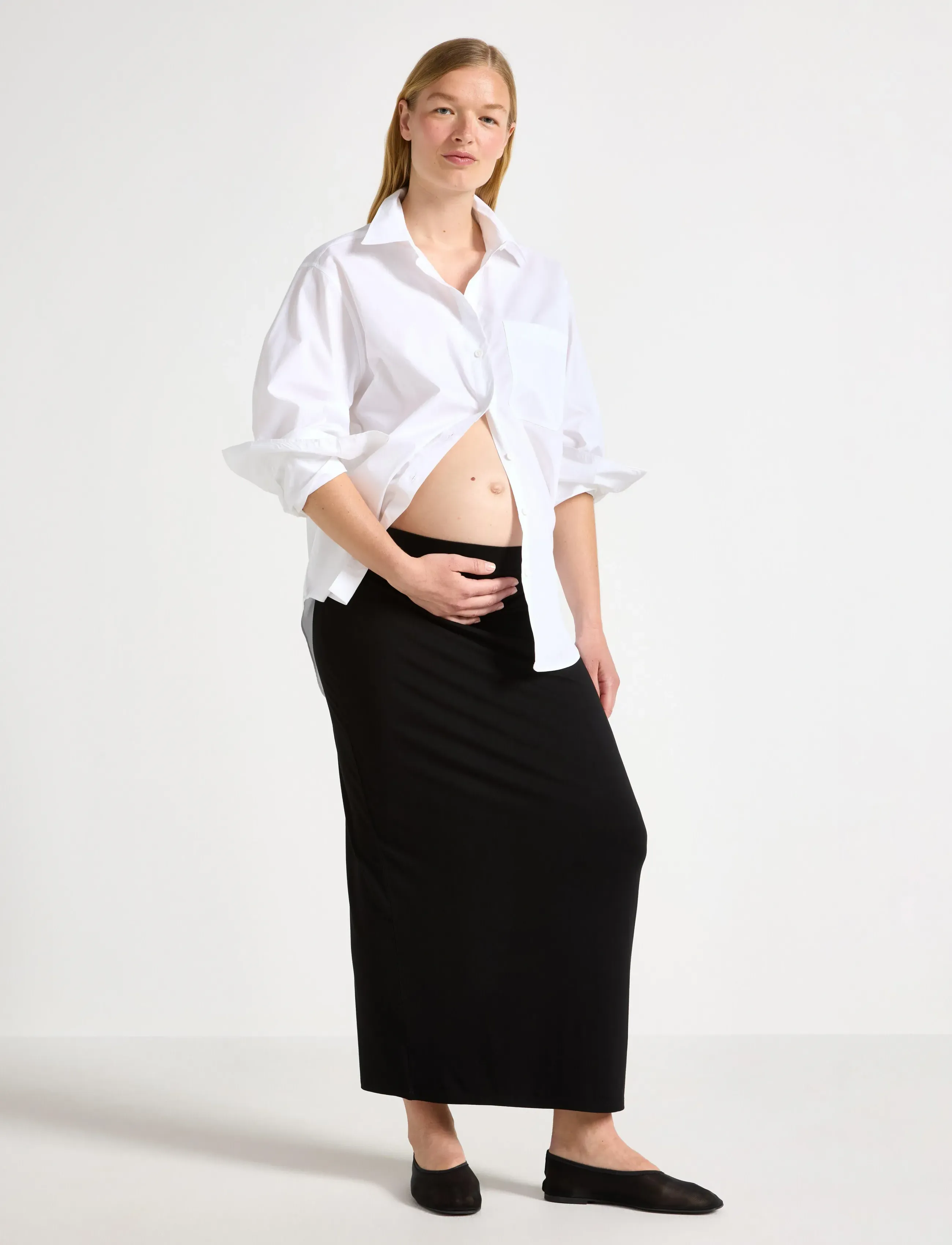 Lindex Skirt Tove MOM basic - Seelikud - BLACK / black