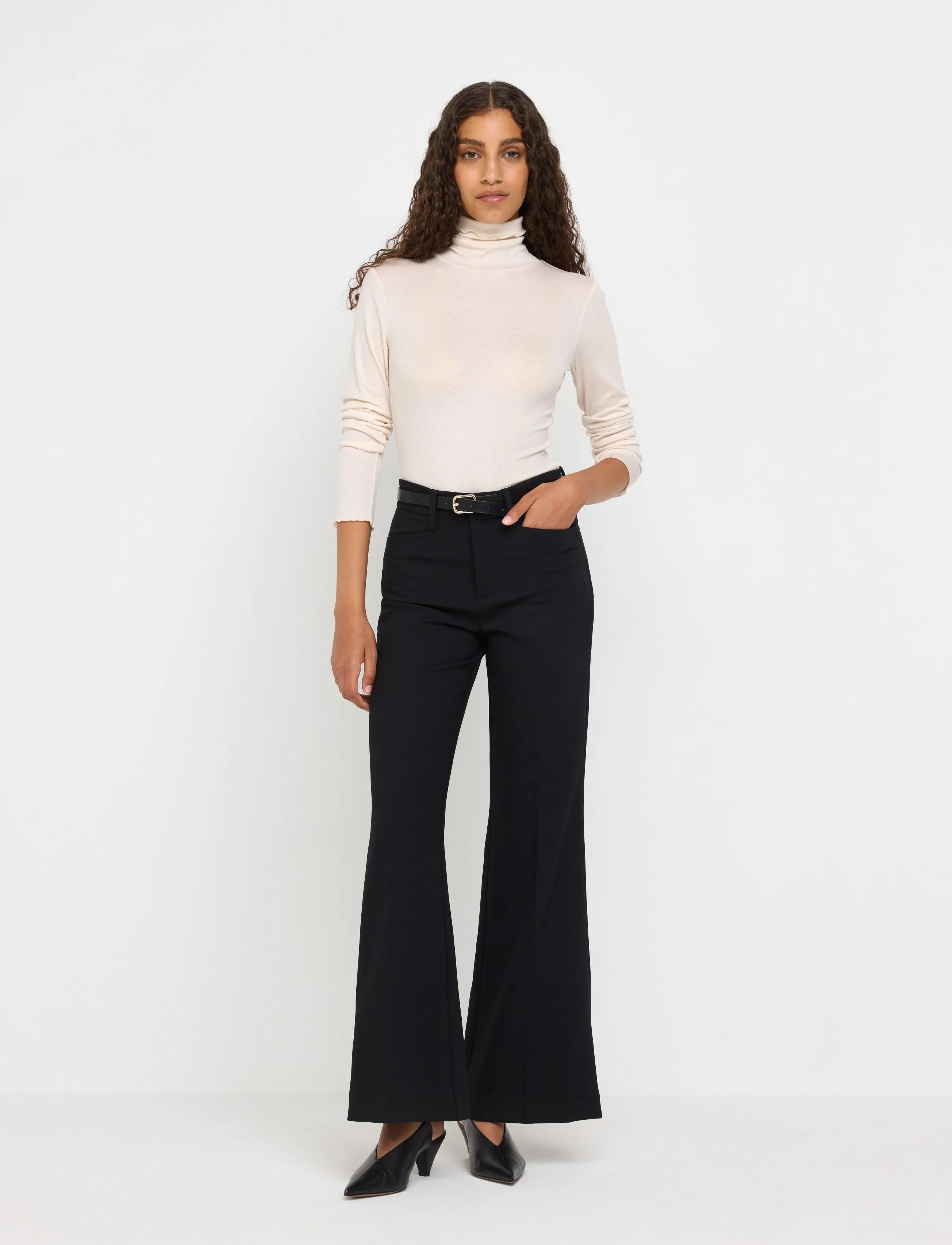 Lindex Flared trousers - Lindex - BLACK / black
