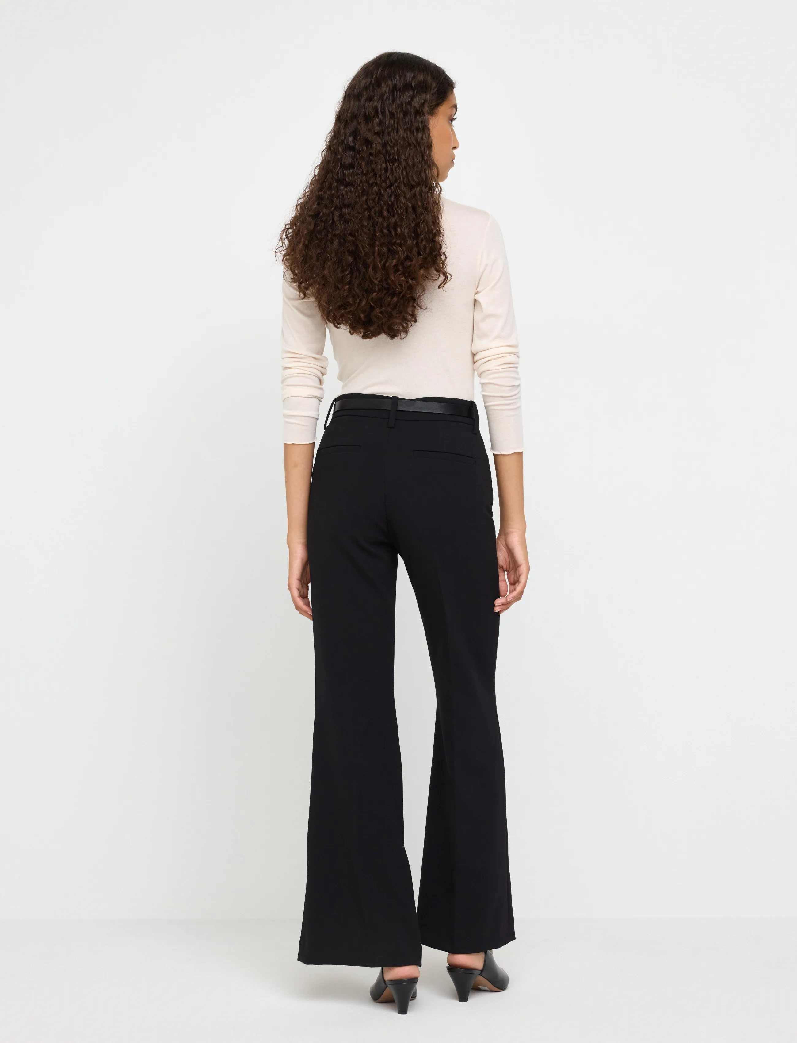 Lindex - Flared trousers - black - 3