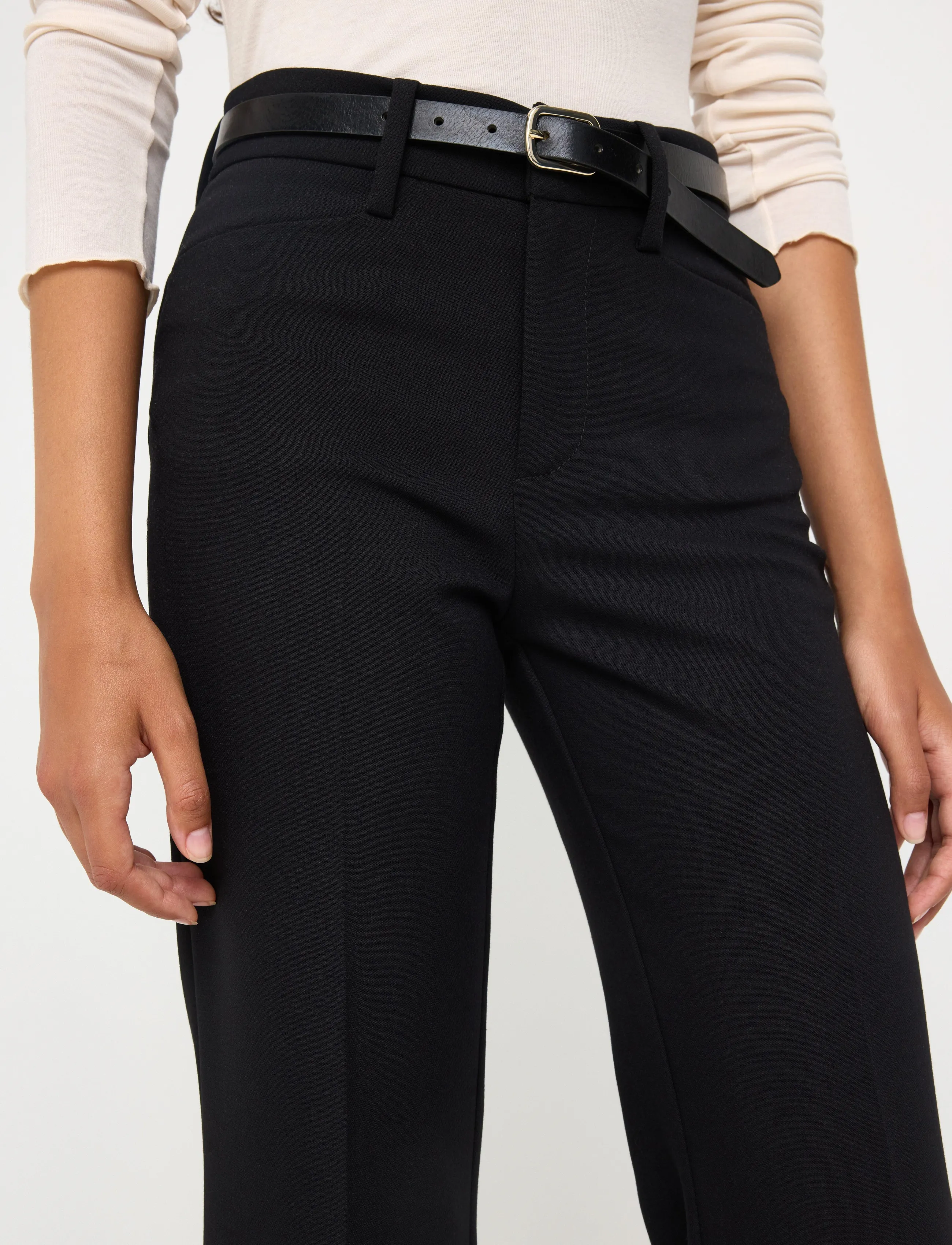 Lindex - Flared trousers - black - 4