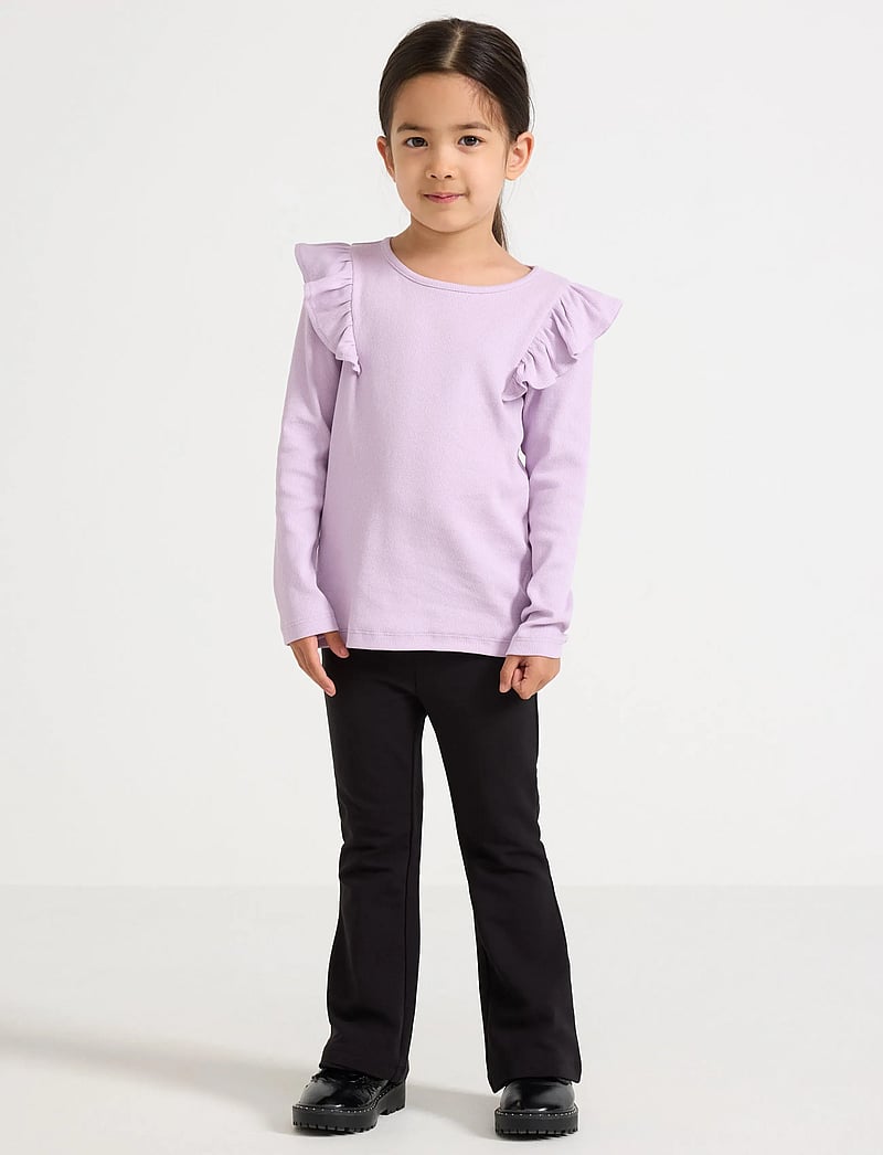 Lindex - Flared leggings with brushed inside - leggings - black - 0