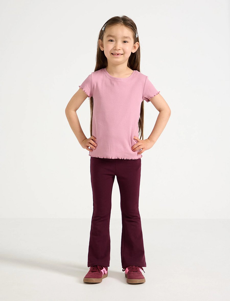 Lindex - Flared leggings with brushed inside - leggings - dark lilac - 0