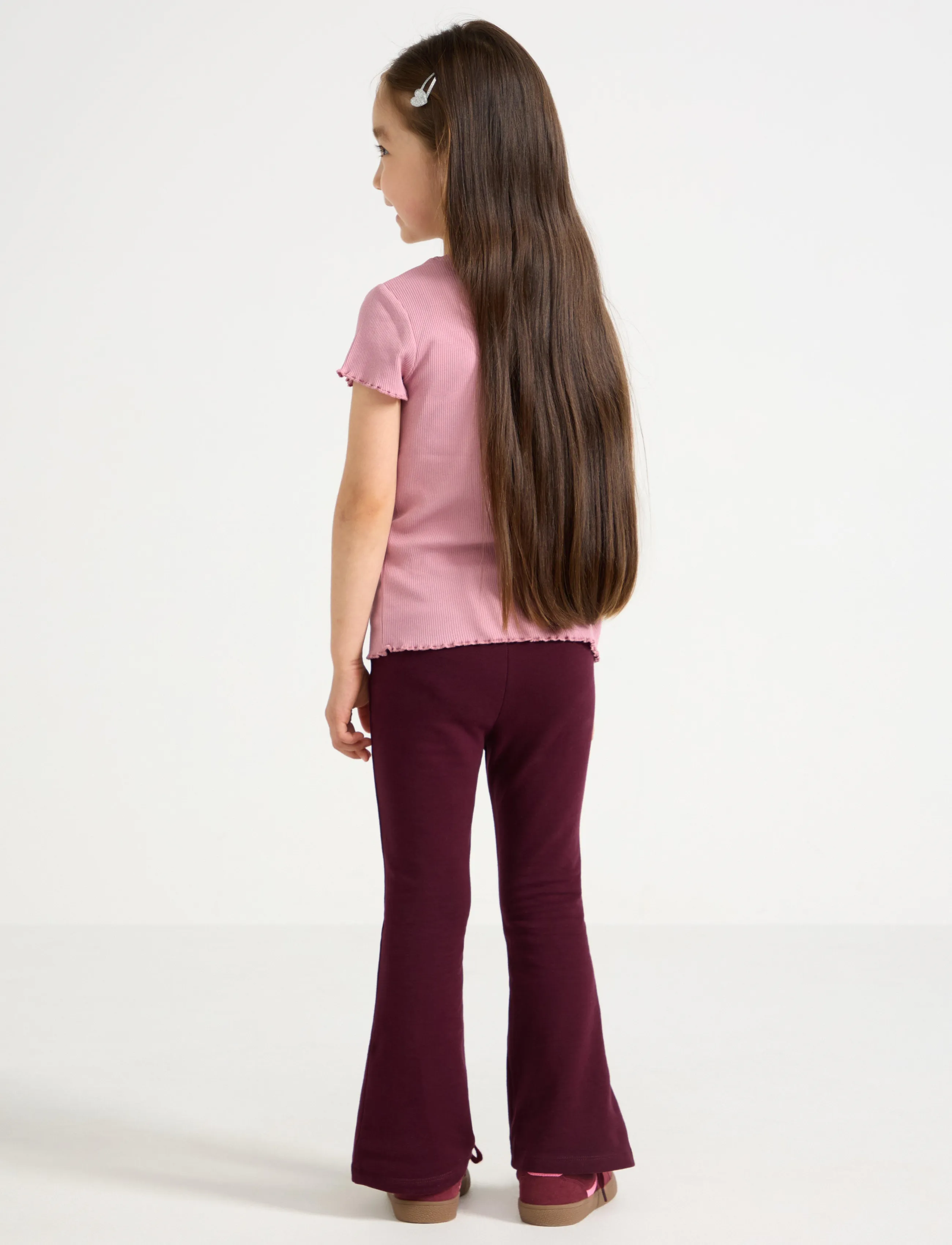 Lindex - Flared leggings with brushed inside - leggings - dark lilac - 3