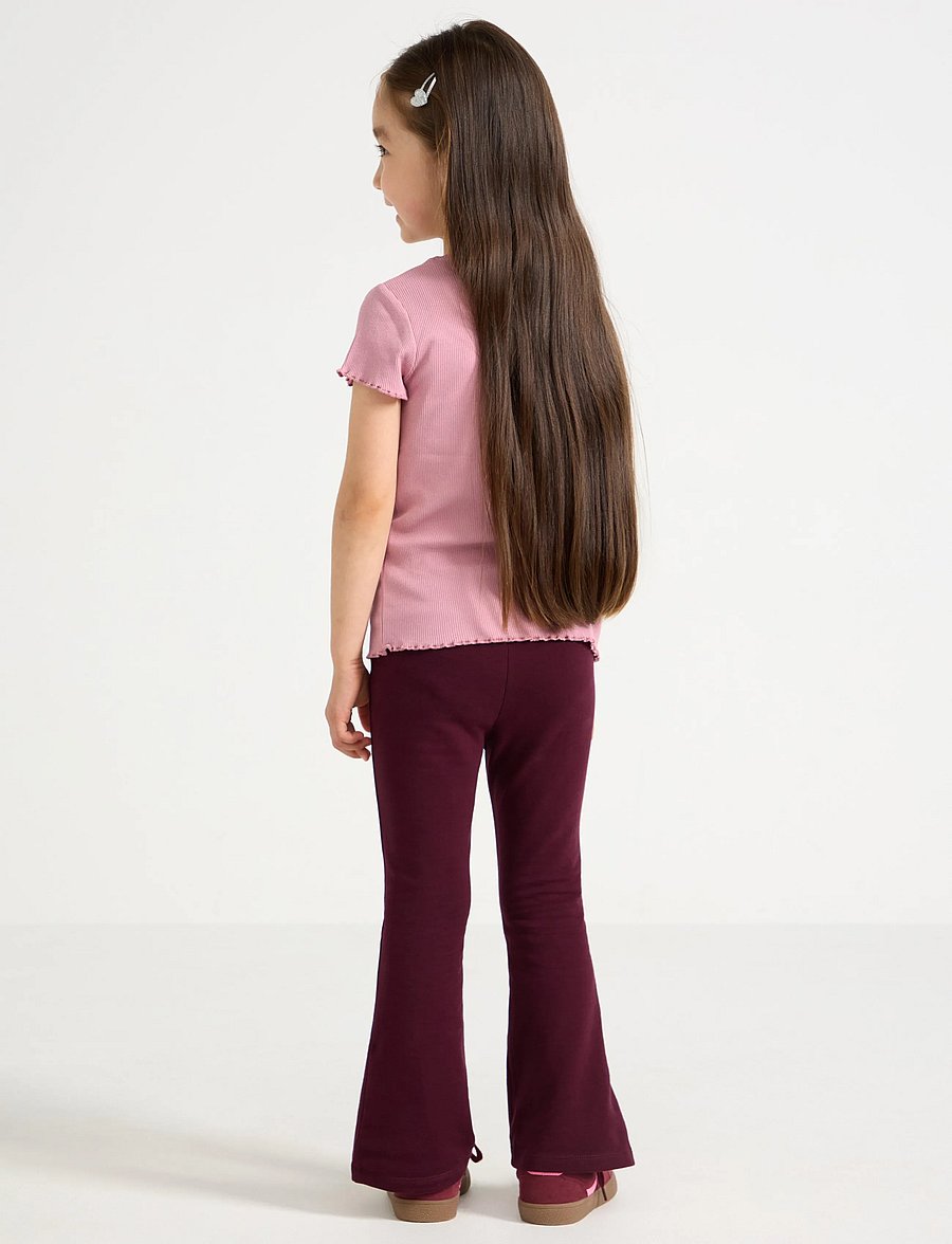 Lindex - Flared leggings with brushed inside - leggings - dark lilac - 3