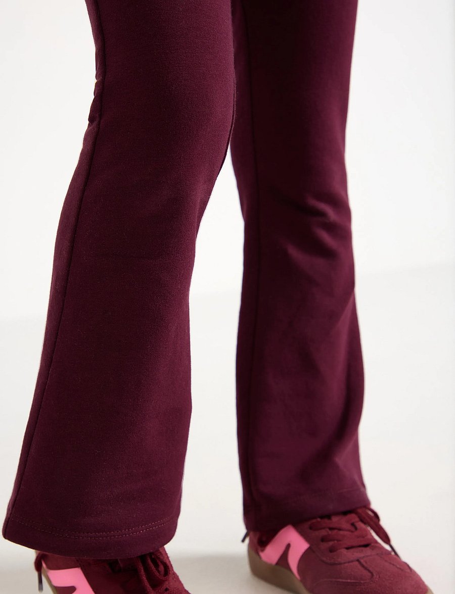 Lindex - Flared leggings with brushed inside - leggings - dark lilac - 4