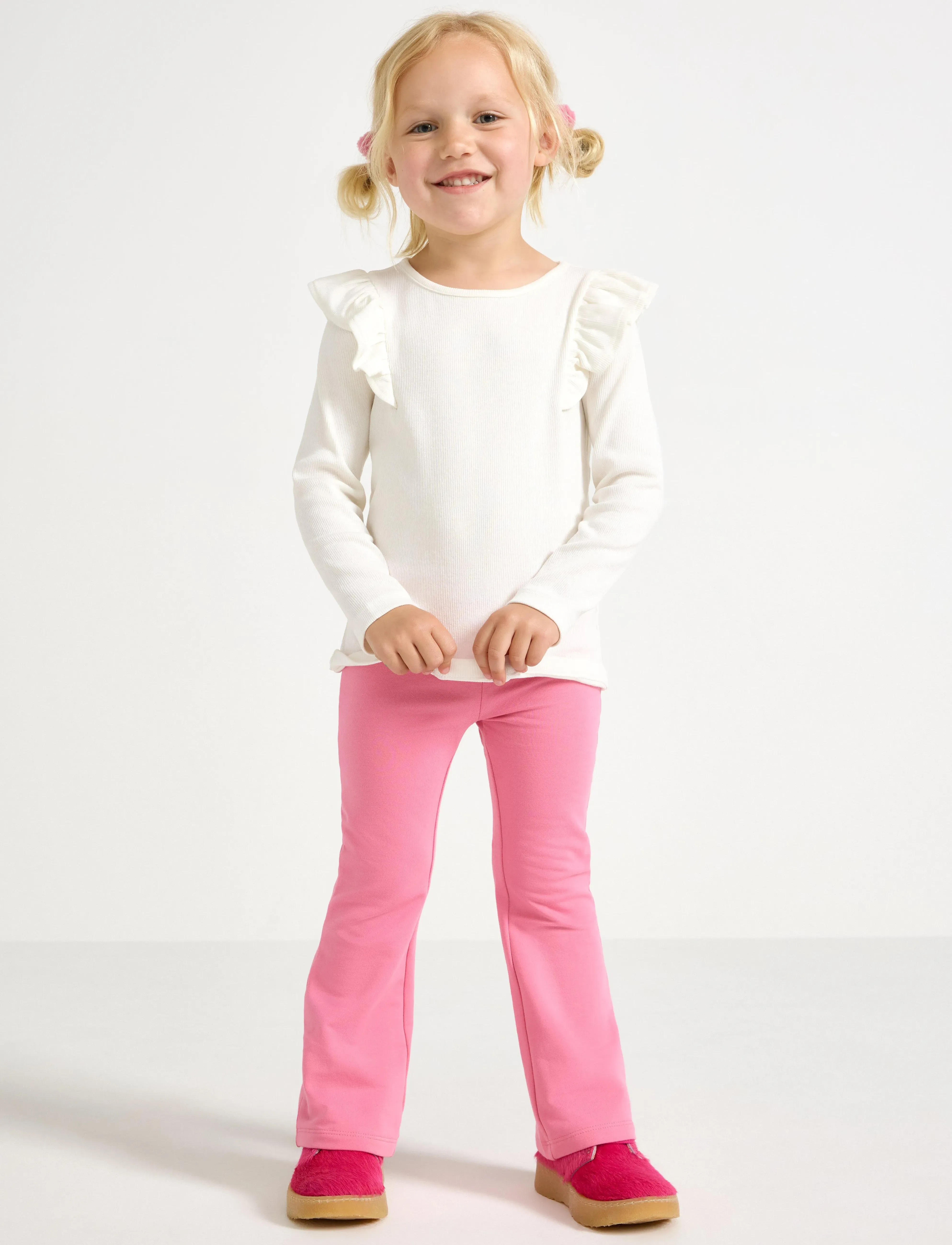 Lindex Leggings flare brushed inside - Legingi - PINK / pink/rose