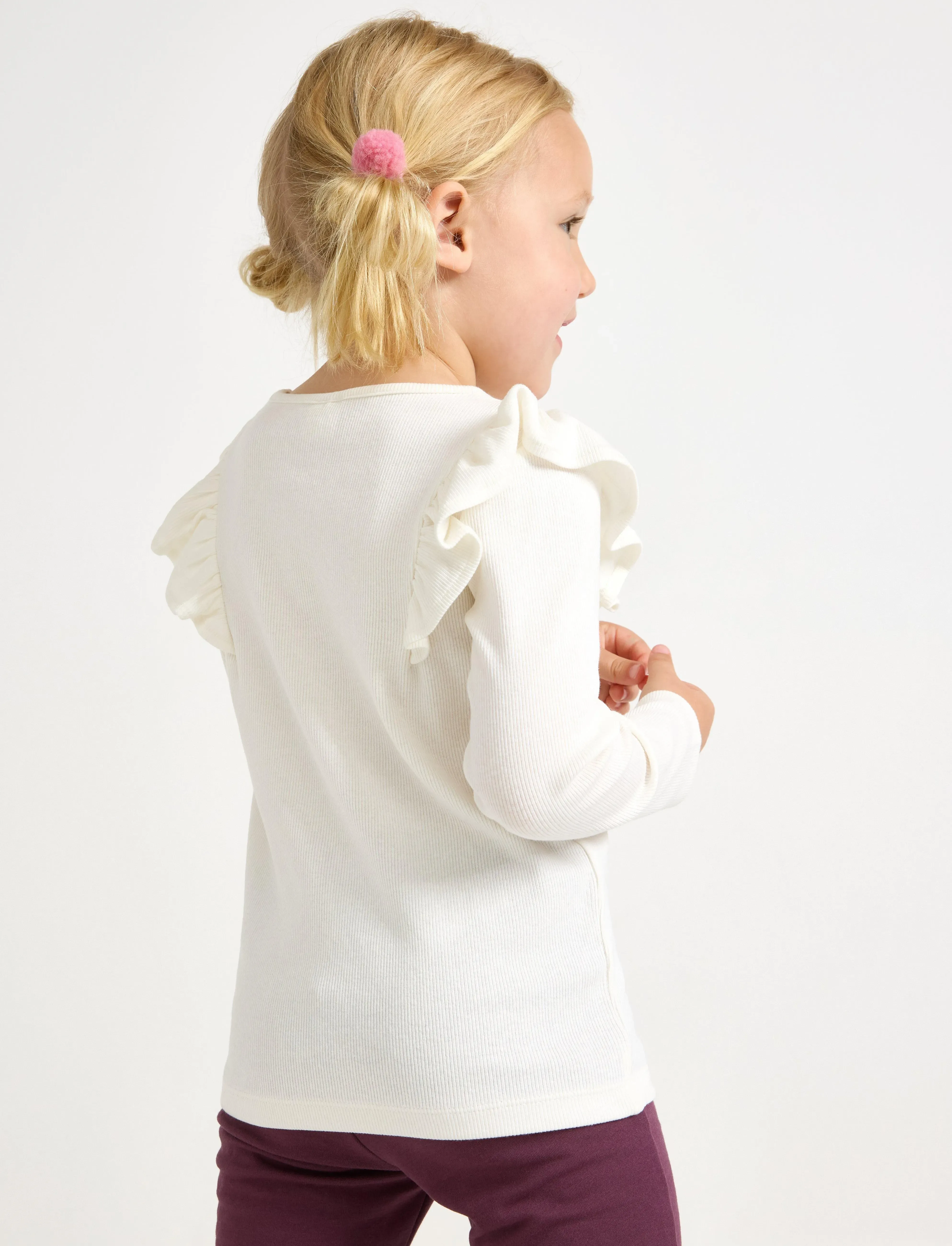 Lindex - Long-sleeved top - långärmade t-shirts - light dusty white - 3
