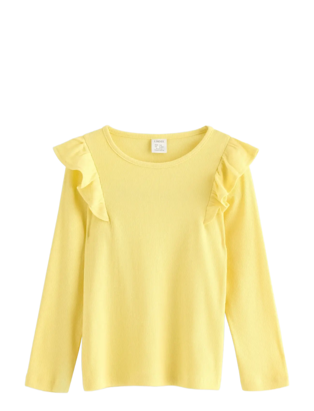 Lindex Top l s rib with frill - Lapsed 98–134 - LIGHT YELLOW / yellow