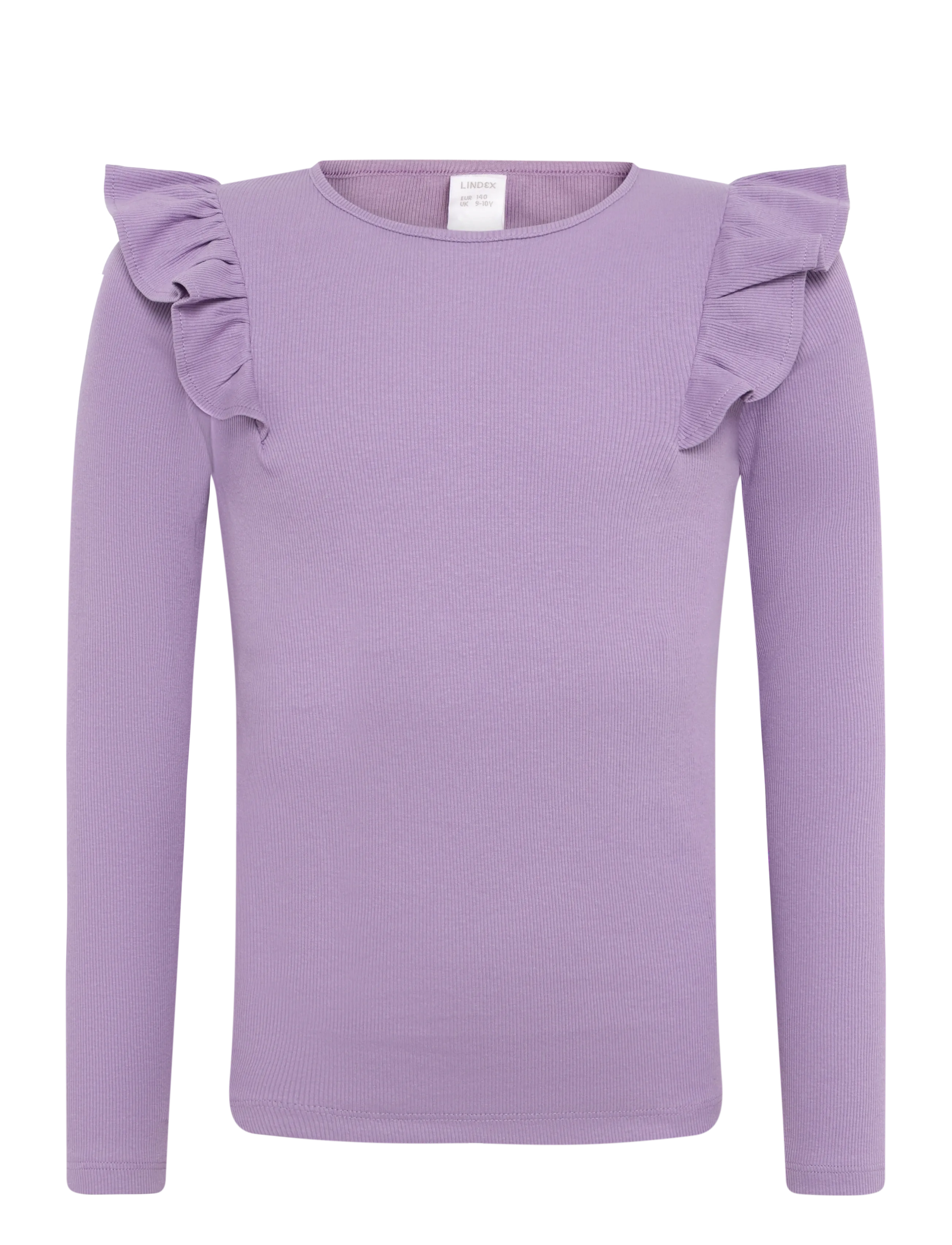 Lindex Long-Sleeved Top, Børn, Flæse Langærmet Top, Lila, Str: 110