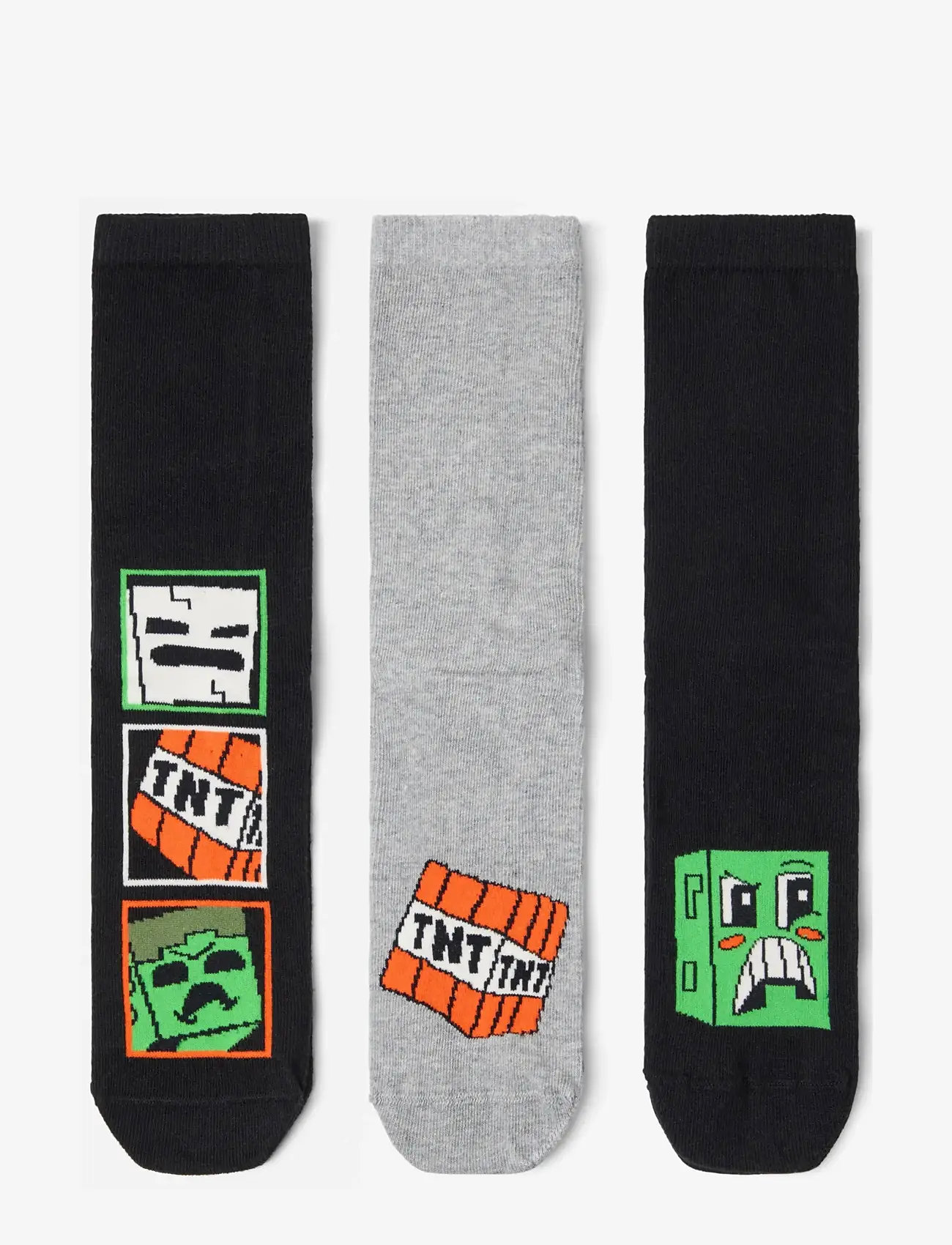 Lindex - 3-pack Minecraft socks - sokid - black - 0