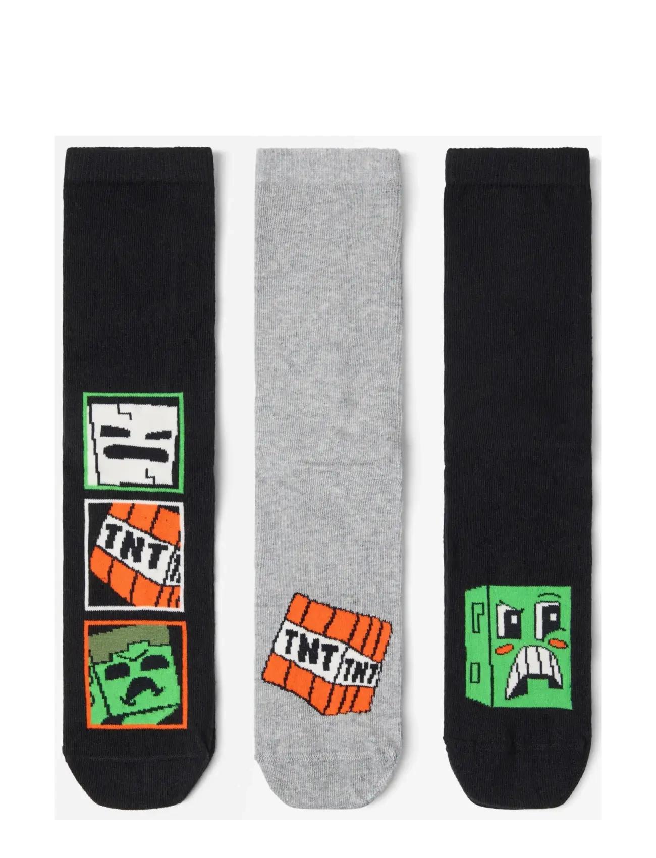 Lindex 3-pack Minecraft socks - Strumpor - BLACK / black