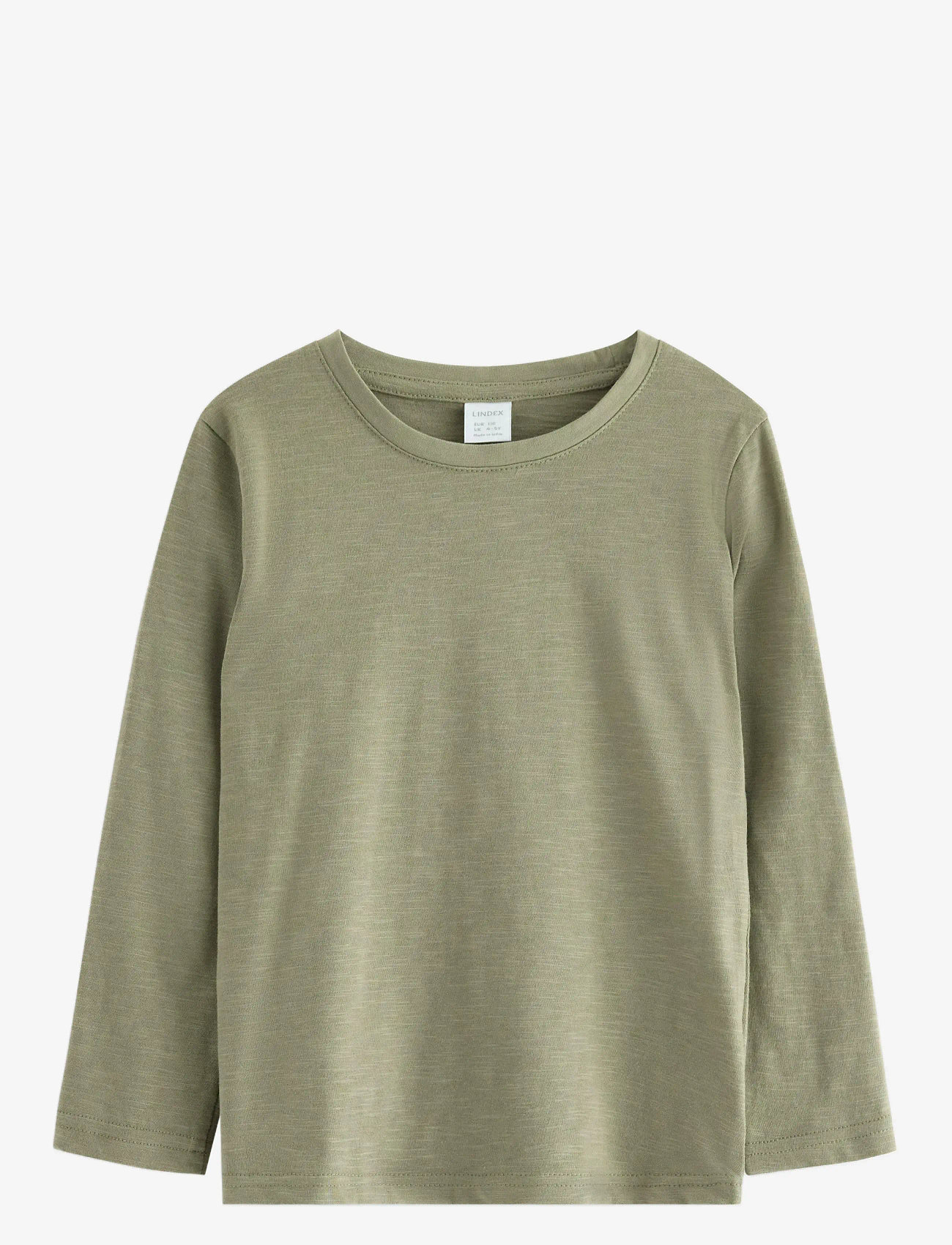 Lindex - Top l s slub basic - efterårstøj - light dusty khaki - 1