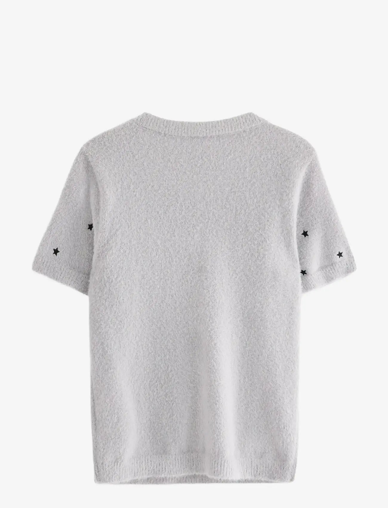 Lindex - T shirt knitted featheryarn - kortärmade t-shirts - light grey - 2