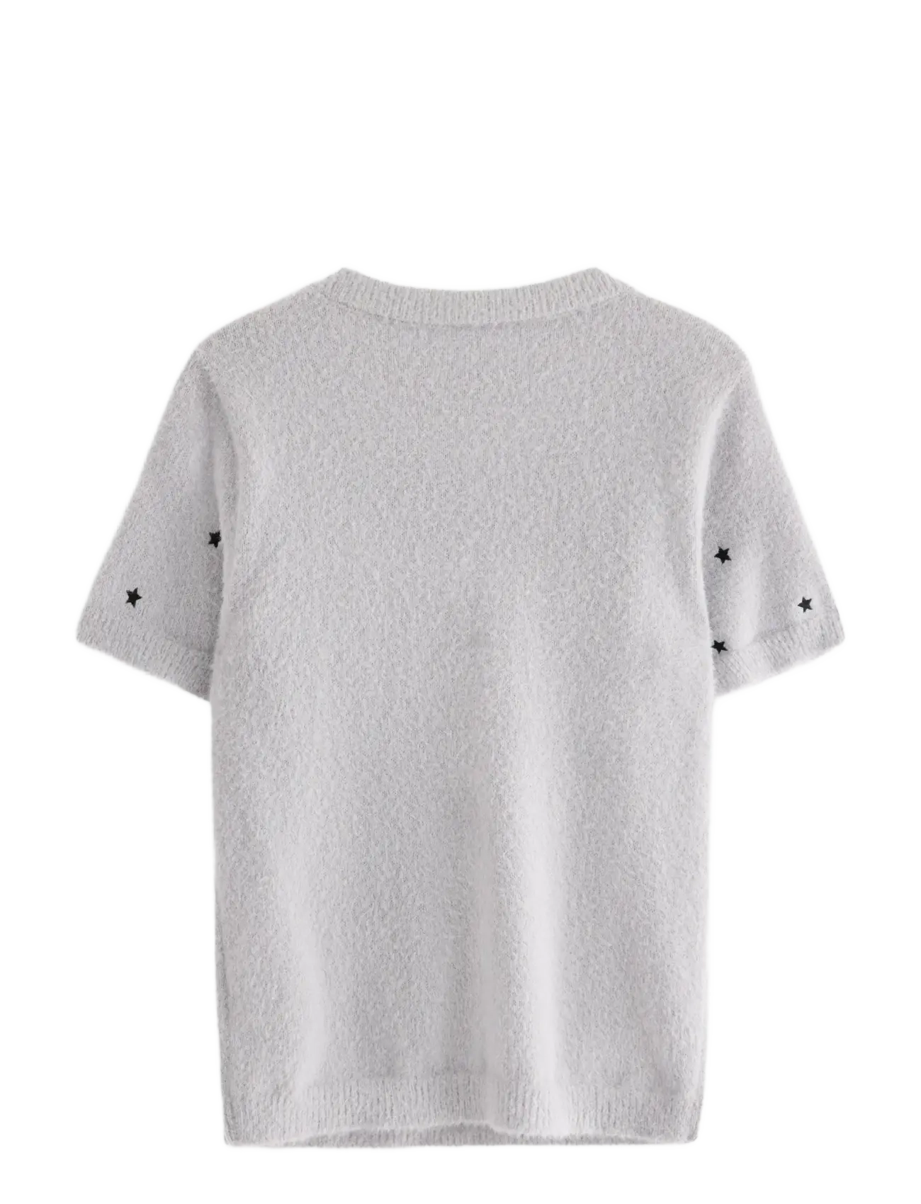 Lindex - T shirt knitted featheryarn - kortärmade t-shirts - light grey - 2