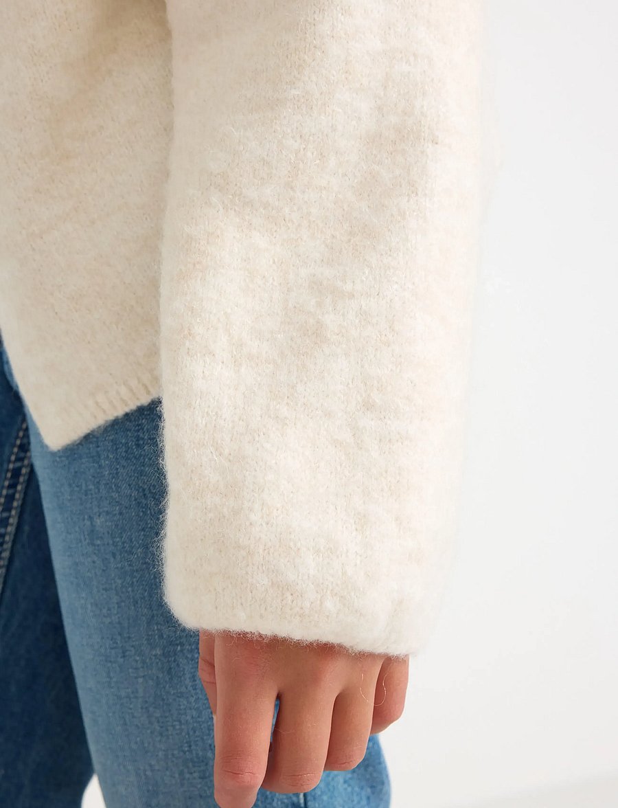 Lindex - Knitted cardigan - koftor - light beige melange - 4
