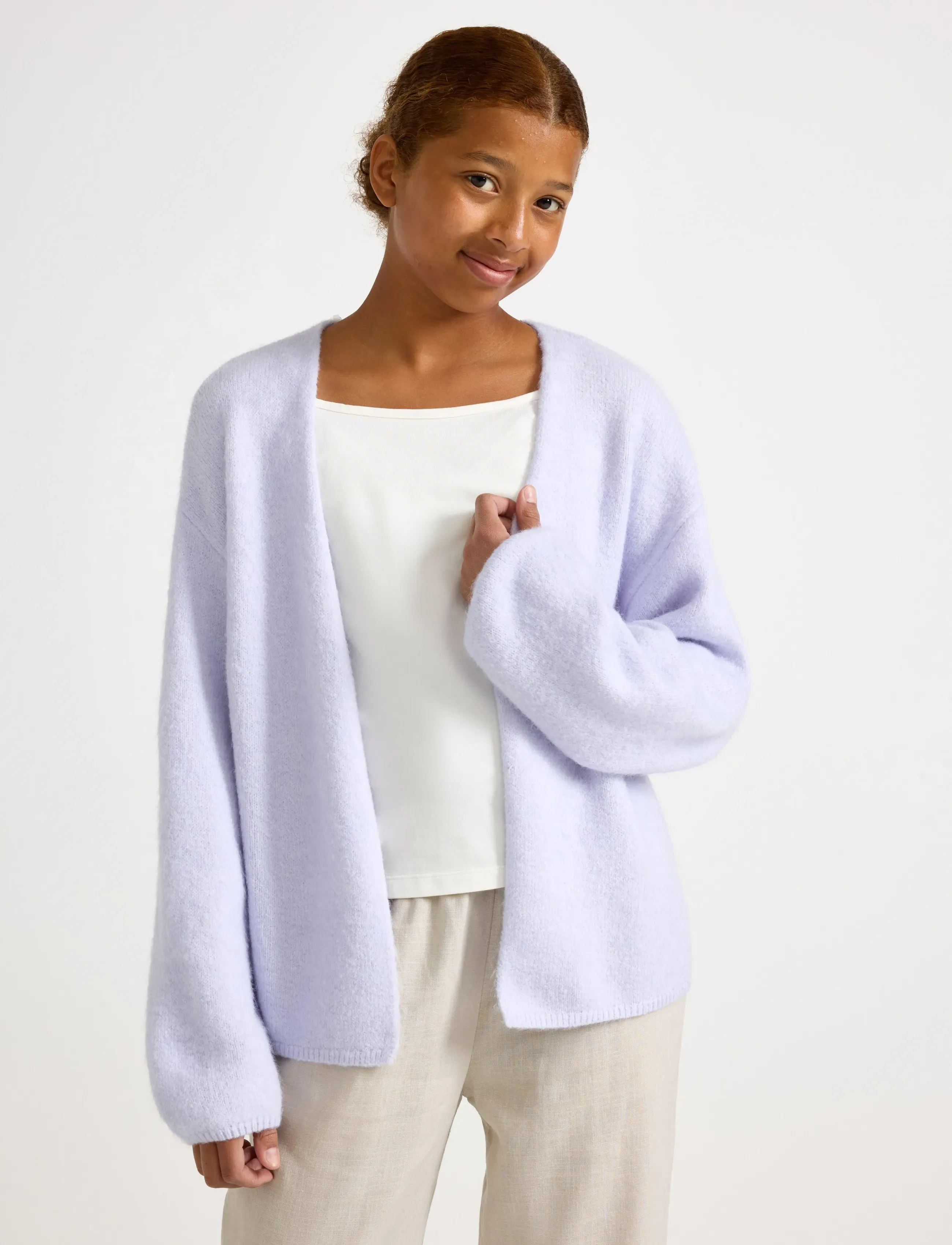 Lindex Knitted Cardigan, 128, Knitwear, Lila - Cardigans, Kinder