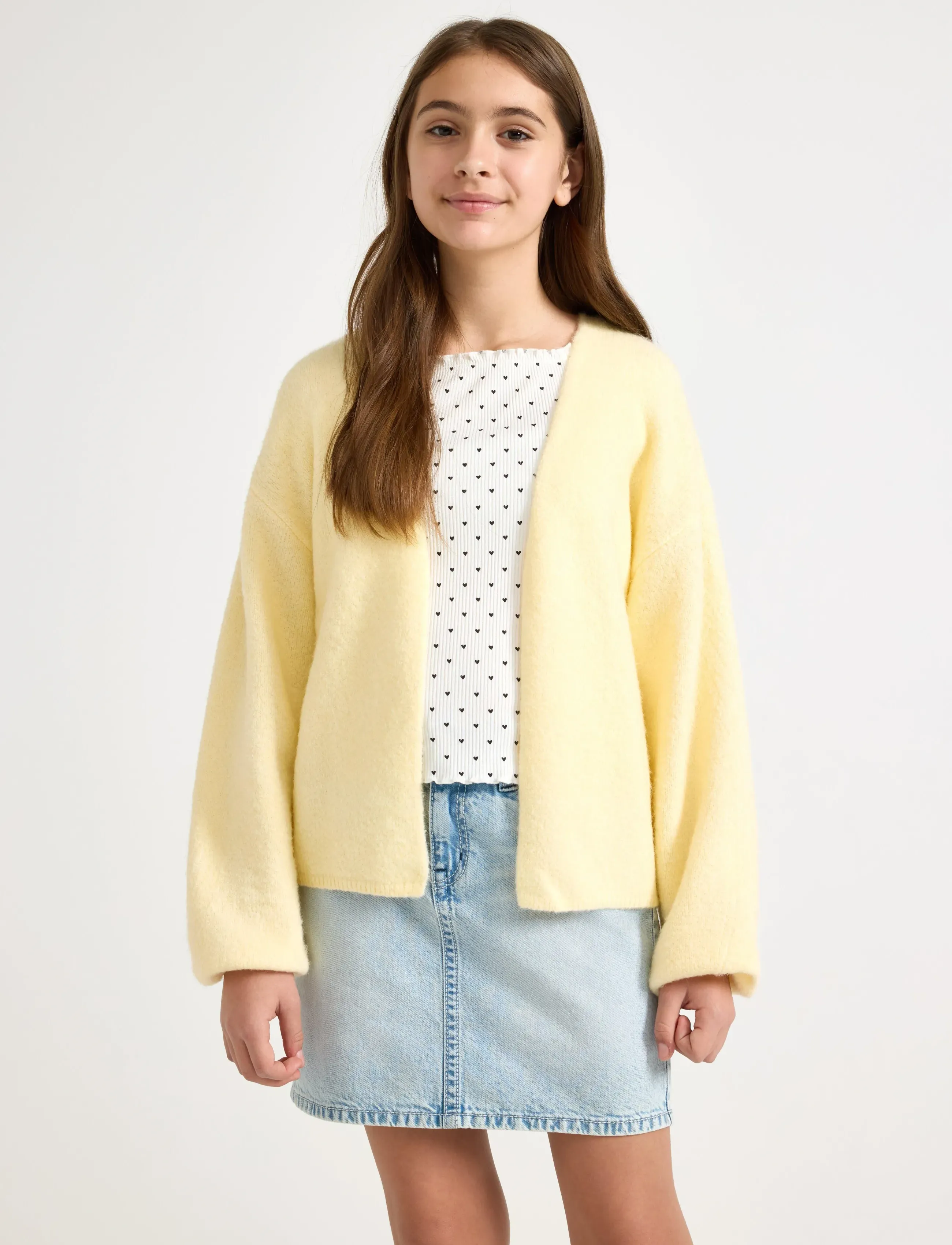 Lindex Knitted Cardigan, 128, Knitwear, Gelb - Cardigans, Kinder