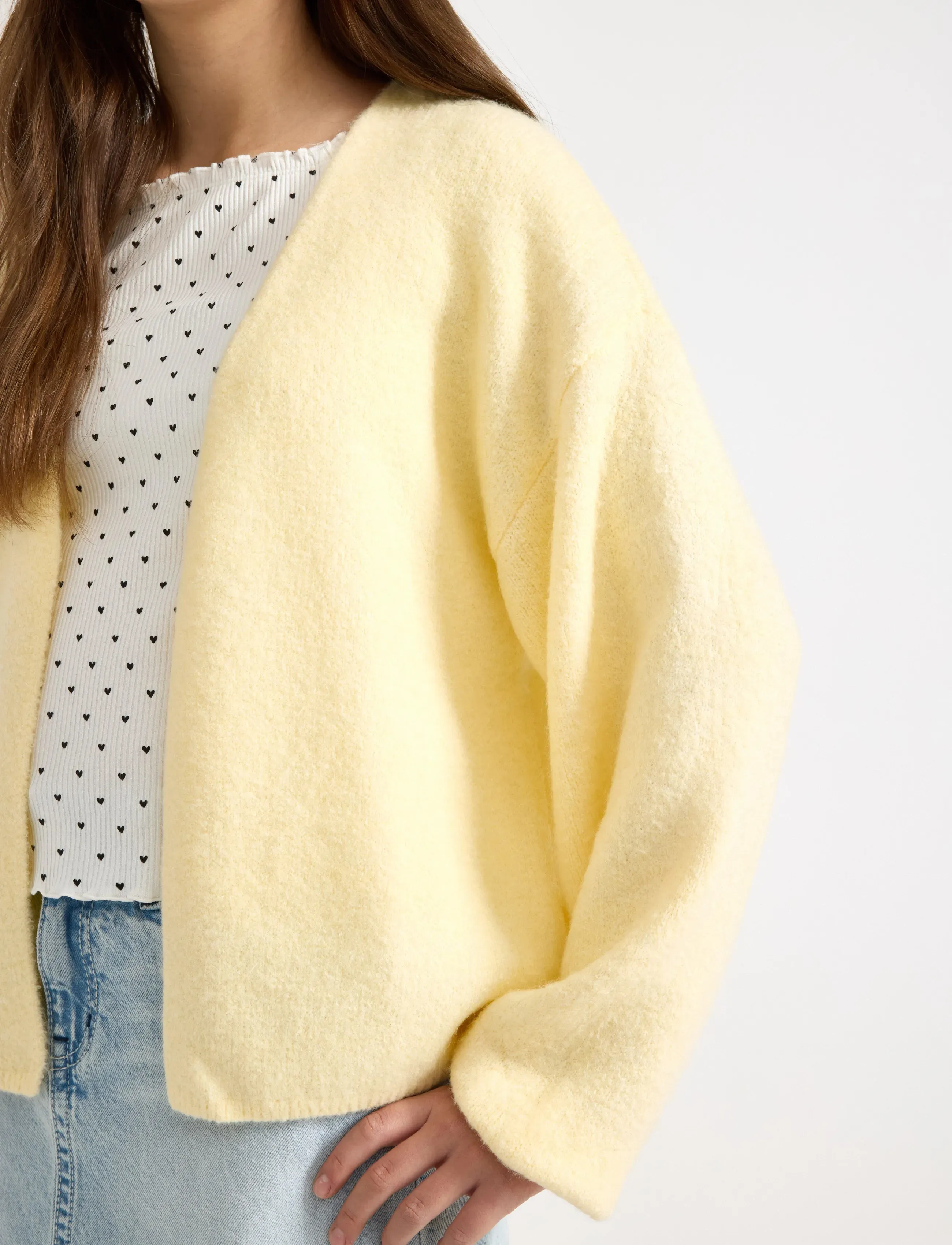 Lindex - Knitted cardigan - koftor - light yellow - 5