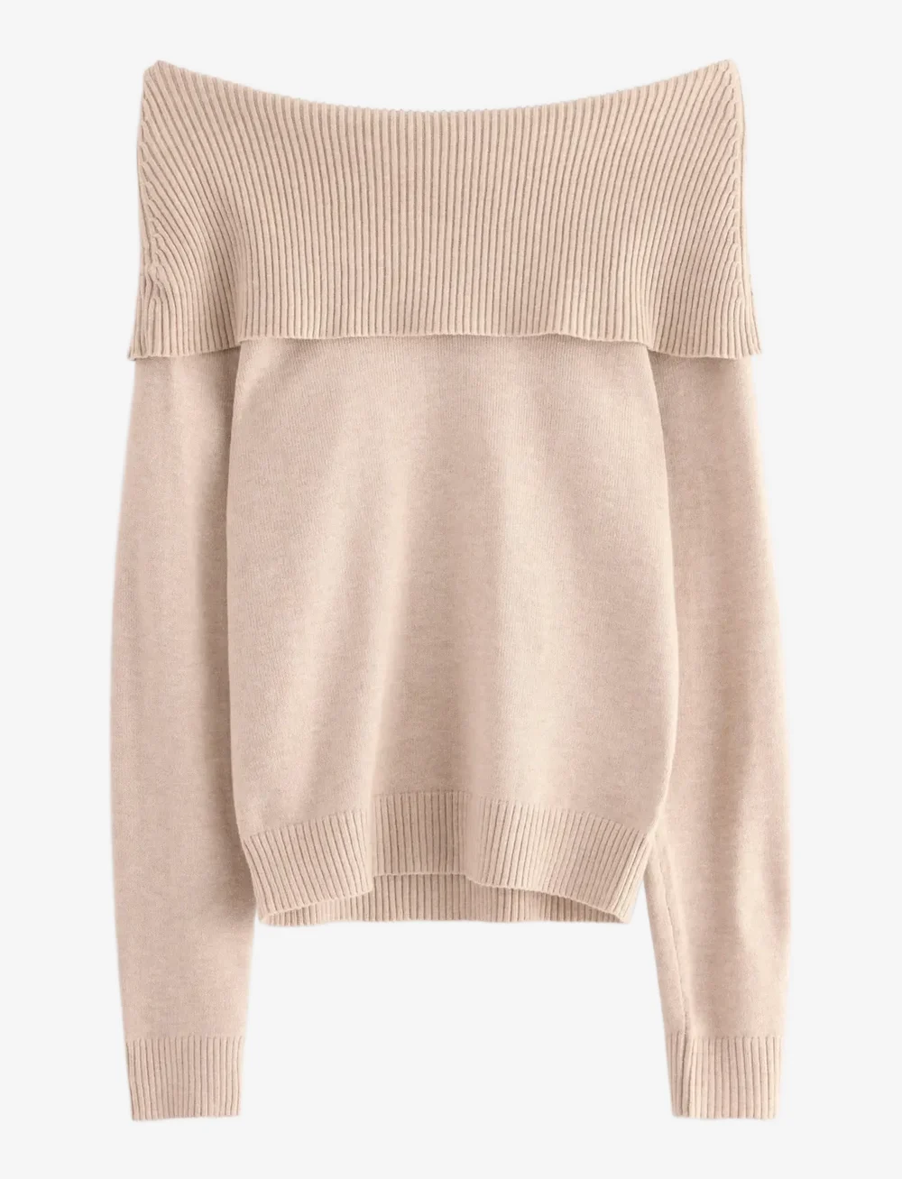 Lindex - Sweater knitted fold down - pullover - beige melange - 1