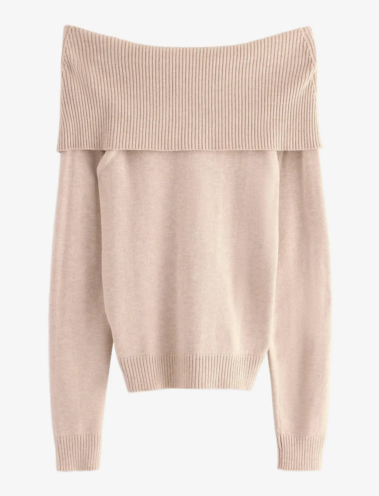 Lindex - Sweater knitted fold down - trøjer - beige melange - 2