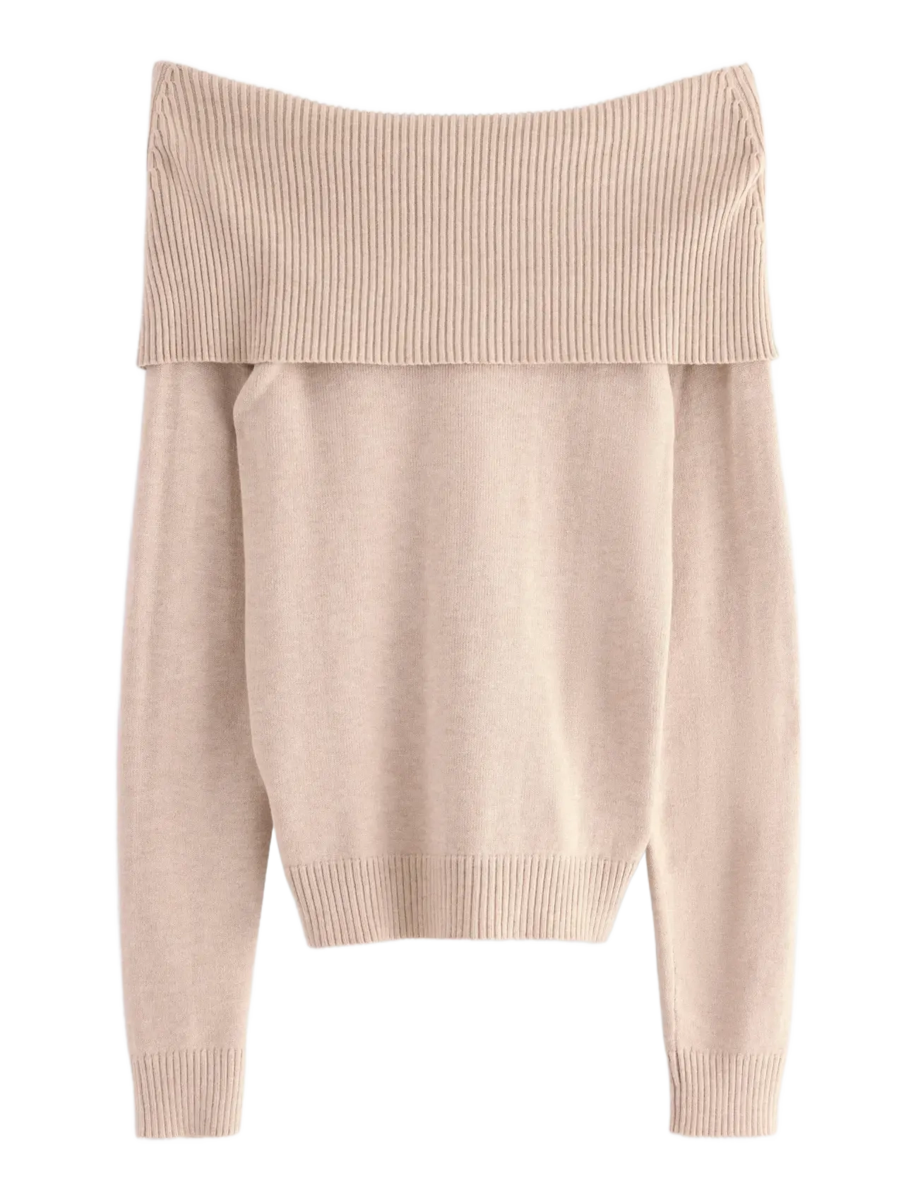 Lindex - Sweater knitted fold down - stickade tröjor - beige melange - 2