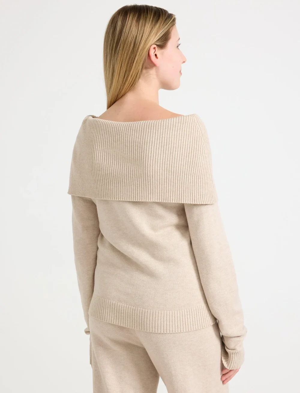 Lindex - Sweater knitted fold down - pullover - beige melange - 3