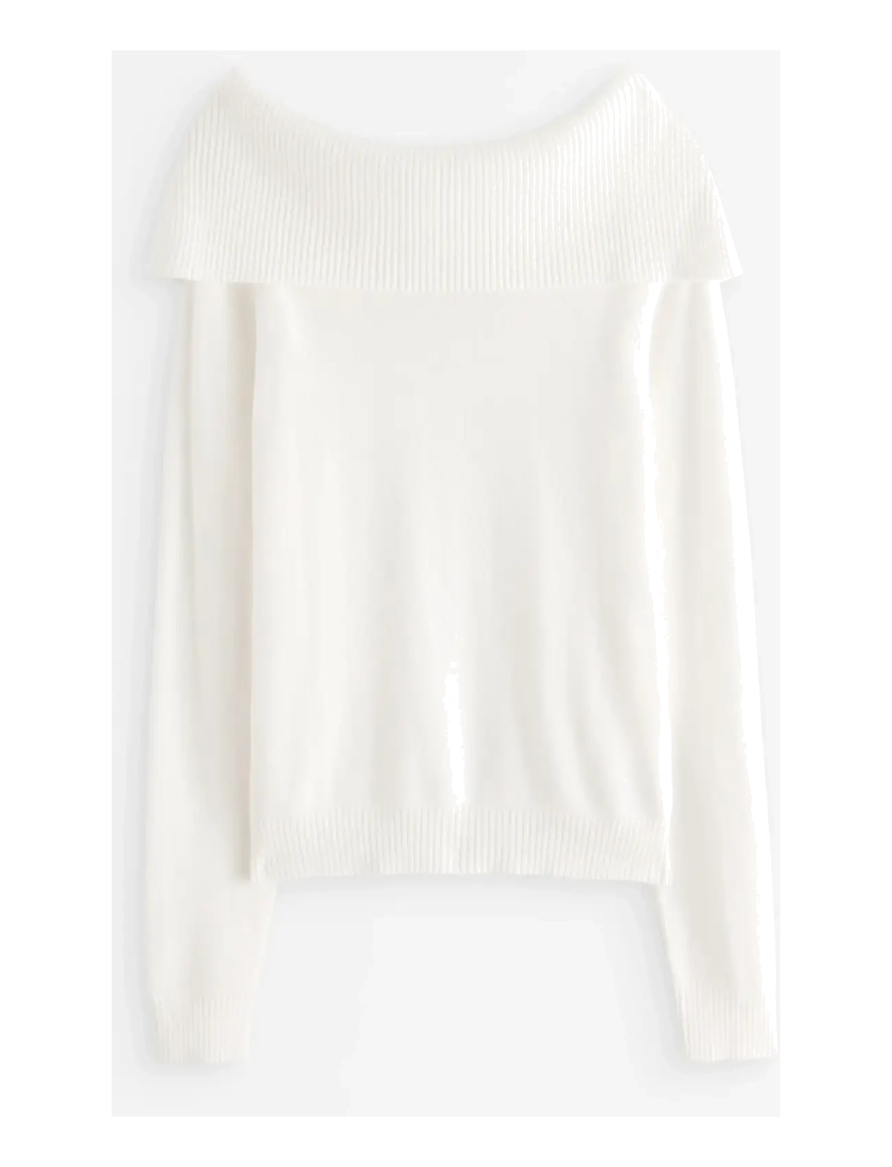 LINDEX Pullover Strick Fold Down Weiß - 128 - Damen