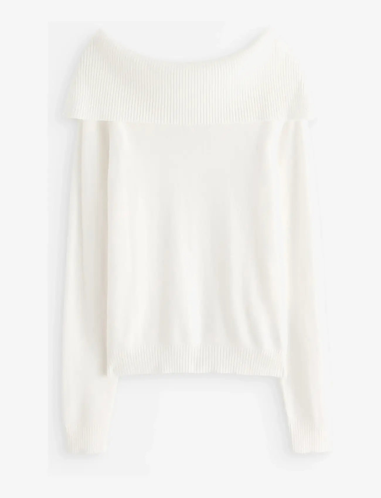 Lindex - Sweater knitted fold down - trøjer - off white - 1