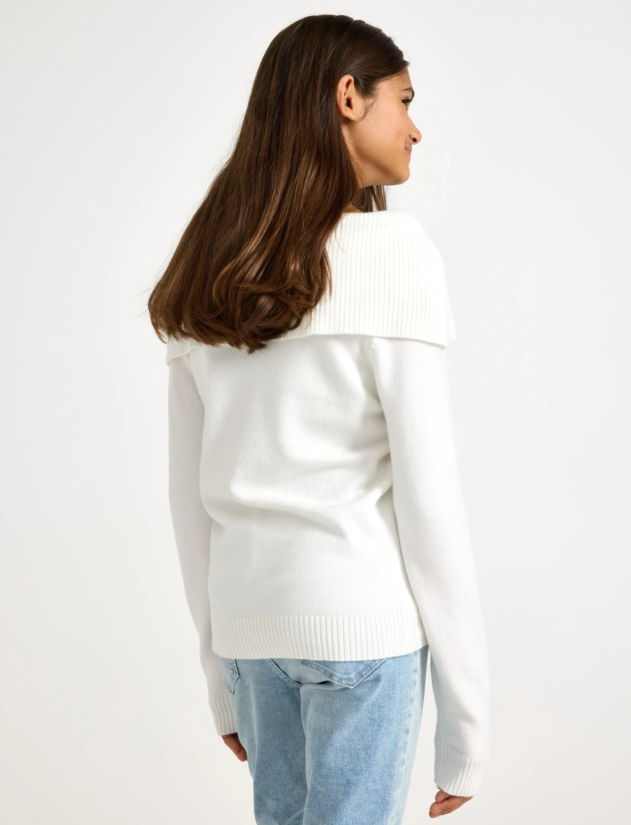 Lindex - Sweater knitted fold down - suvised sooduspakkumised - off white - 3