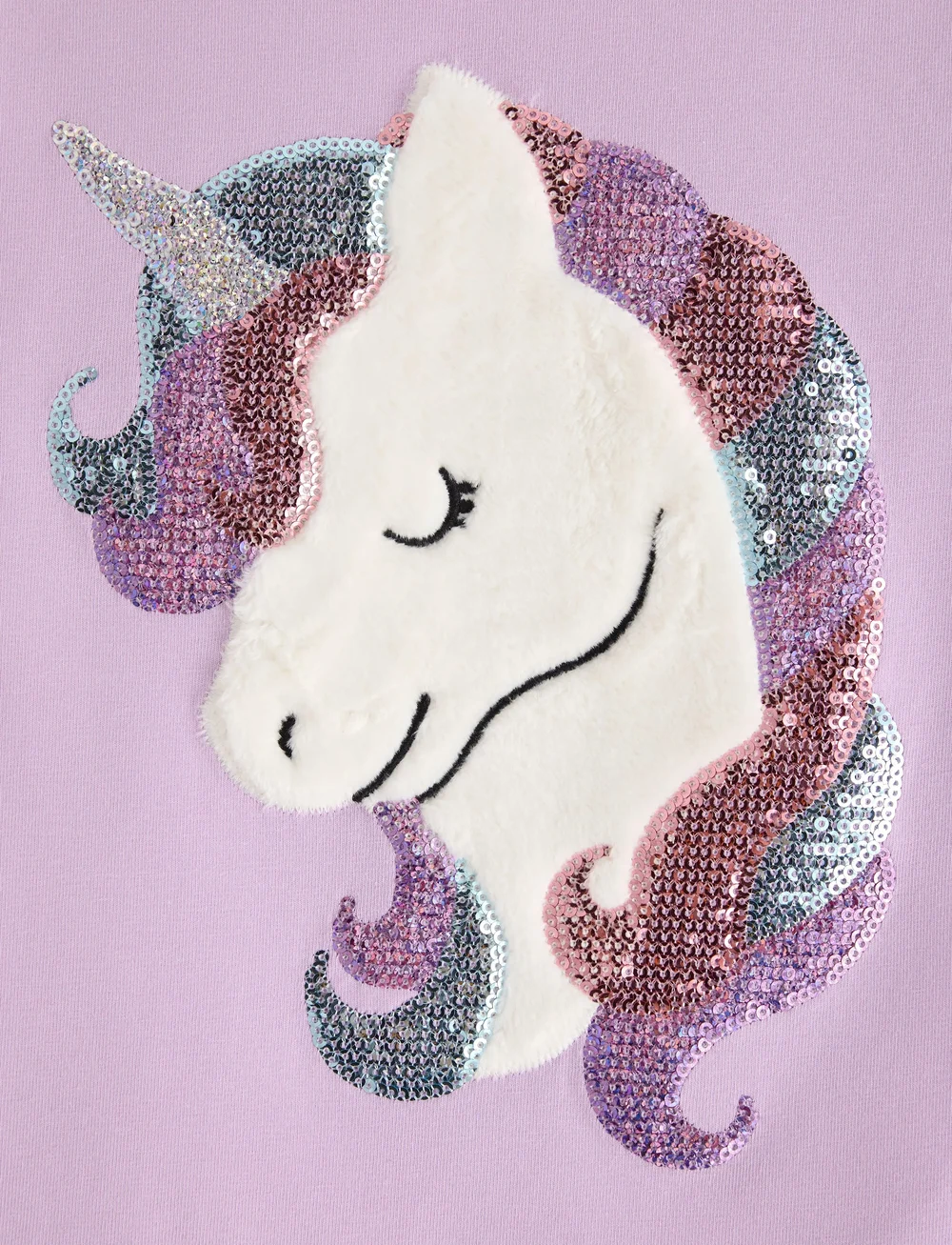 Lindex - Top ls unicorn rainbow w sequi - długi rękaw - light lilac - 5