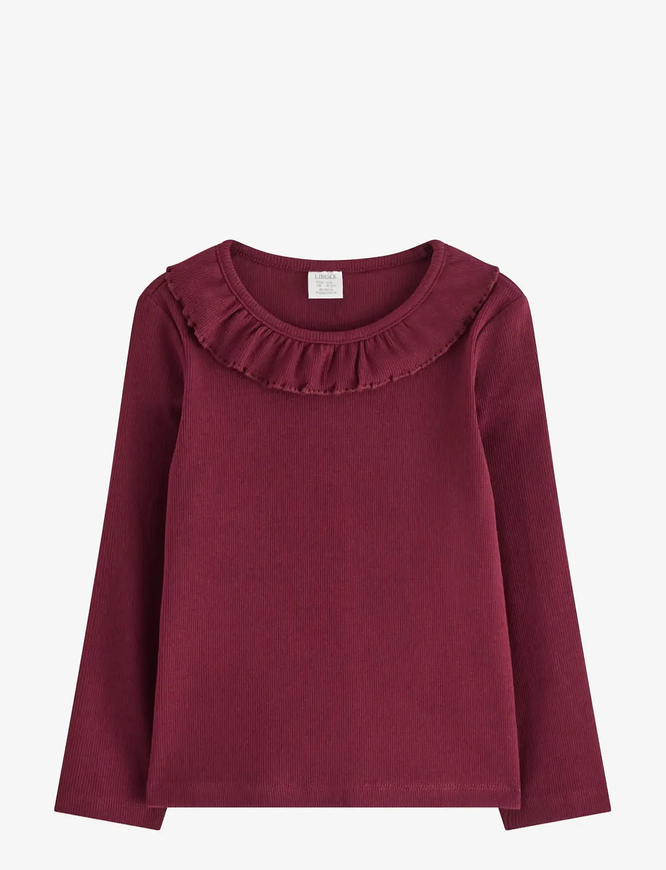 Lindex - Ribbet topp - bluser & tunikaer - dk dusty red - 1