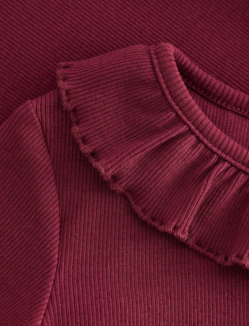 Lindex - Ribbet topp - bluser & tunikaer - dk dusty red - 5