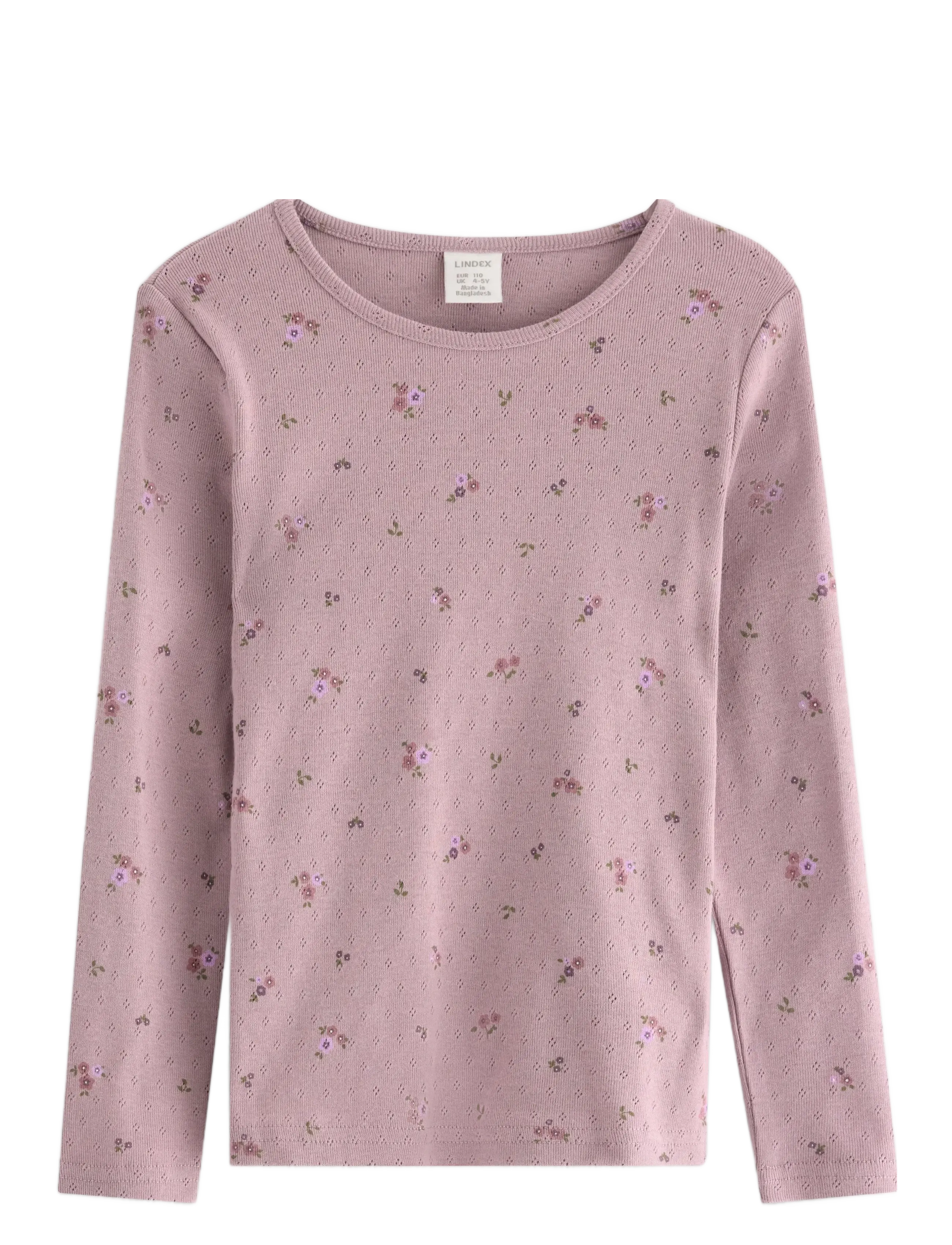 Lindex - Top ls pointelle AOP - light dusty lilac - 1