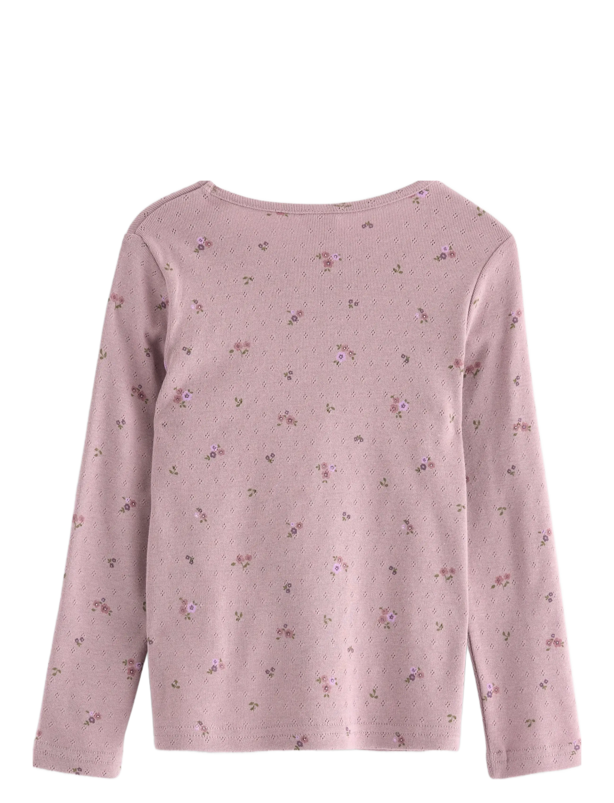 Lindex - Top ls pointelle AOP - light dusty lilac - 2