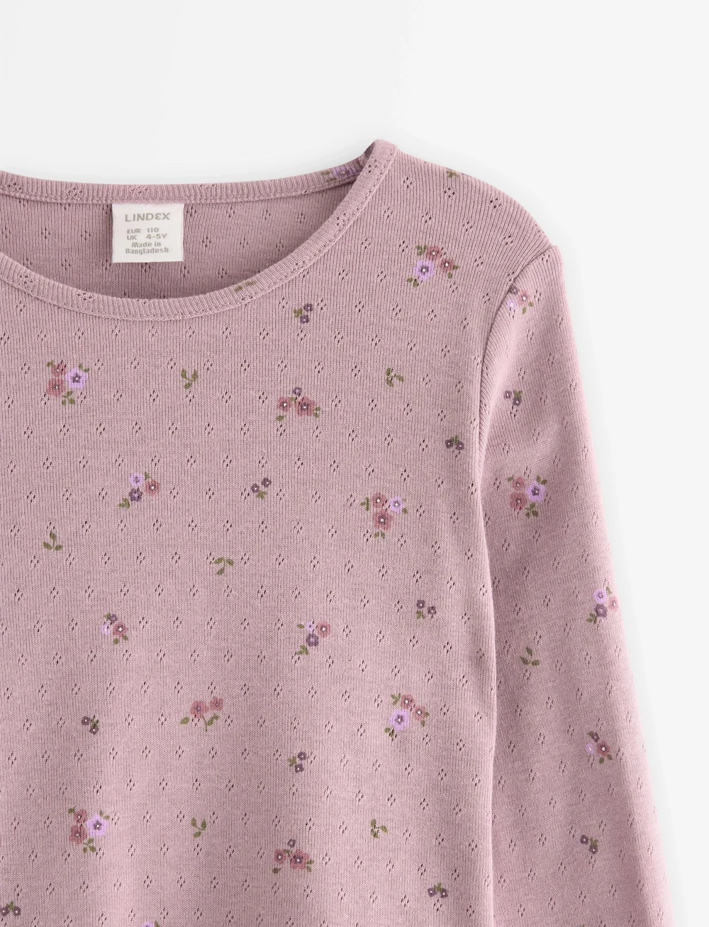 Lindex - Top ls pointelle AOP - langärmelig - light dusty lilac - 5