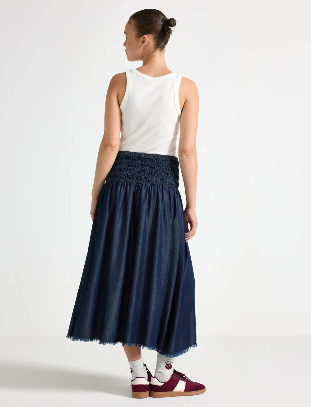 Lindex - Skirt Loana denim - midi nederdele - dark denim - 3
