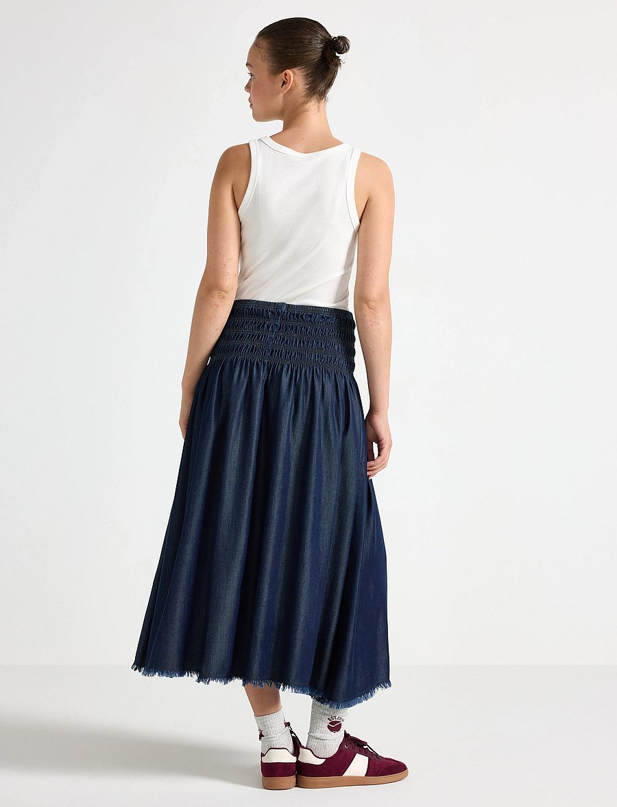Lindex - Skirt Loana denim - midi-röcke - dark denim - 3