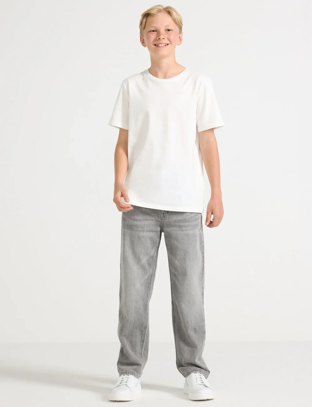 Lindex - Trousers denim Wilmer grey - hosen mit weitem bein - grey - 0