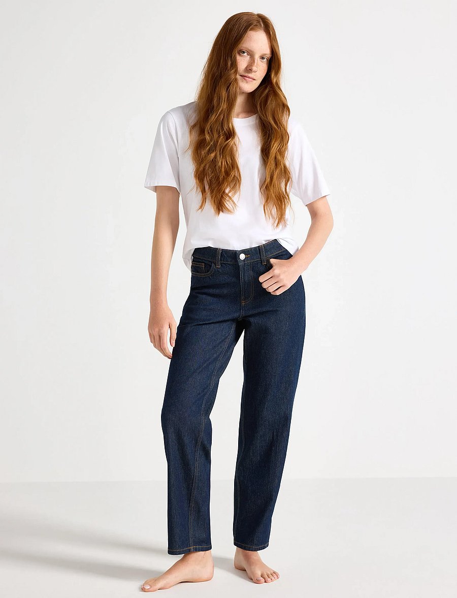Lindex - Trousers denim Nea rinse cropp - straight jeans - dark denim - 0
