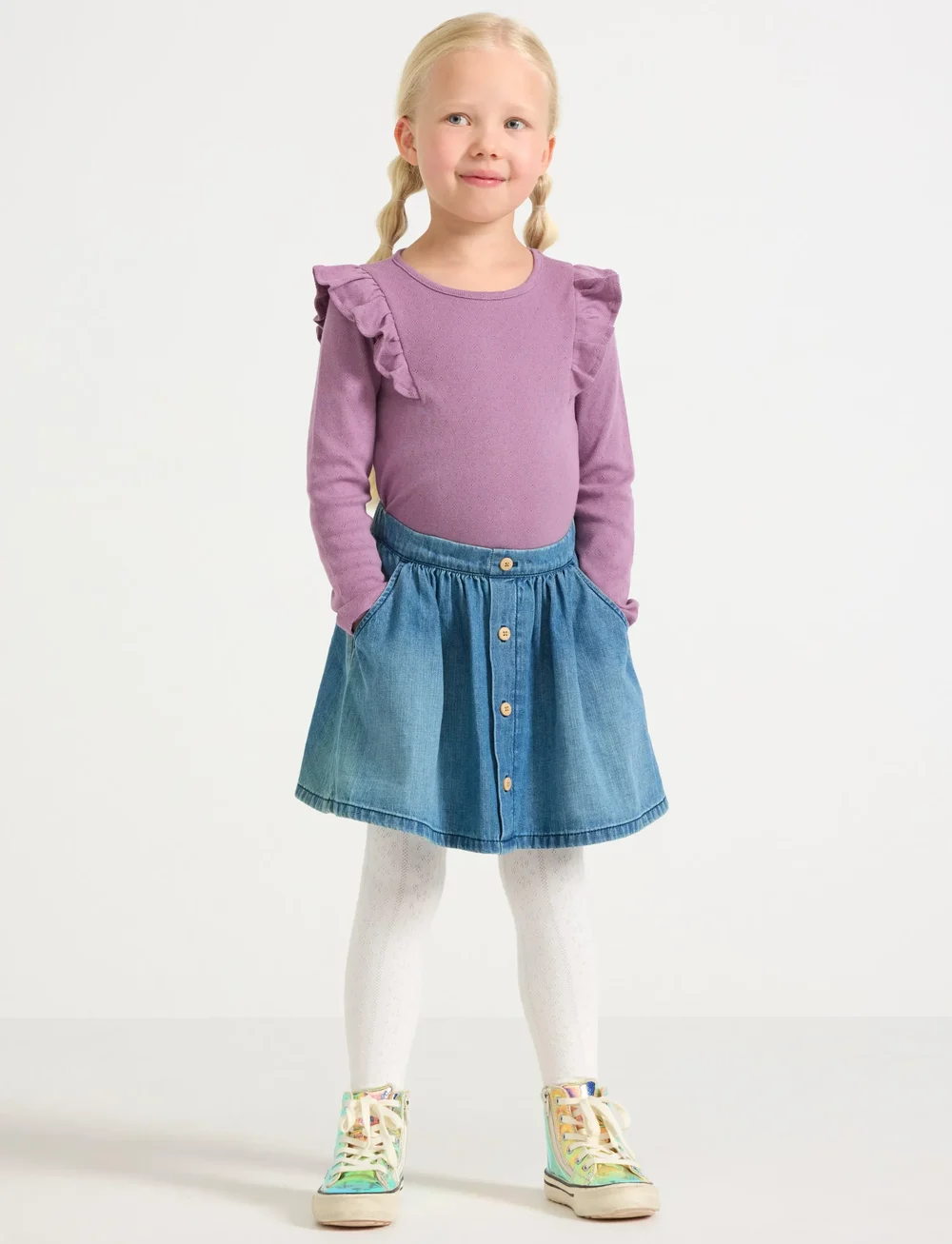 Lindex - Skjørt med denim-look - miniseelikud - denim - 0