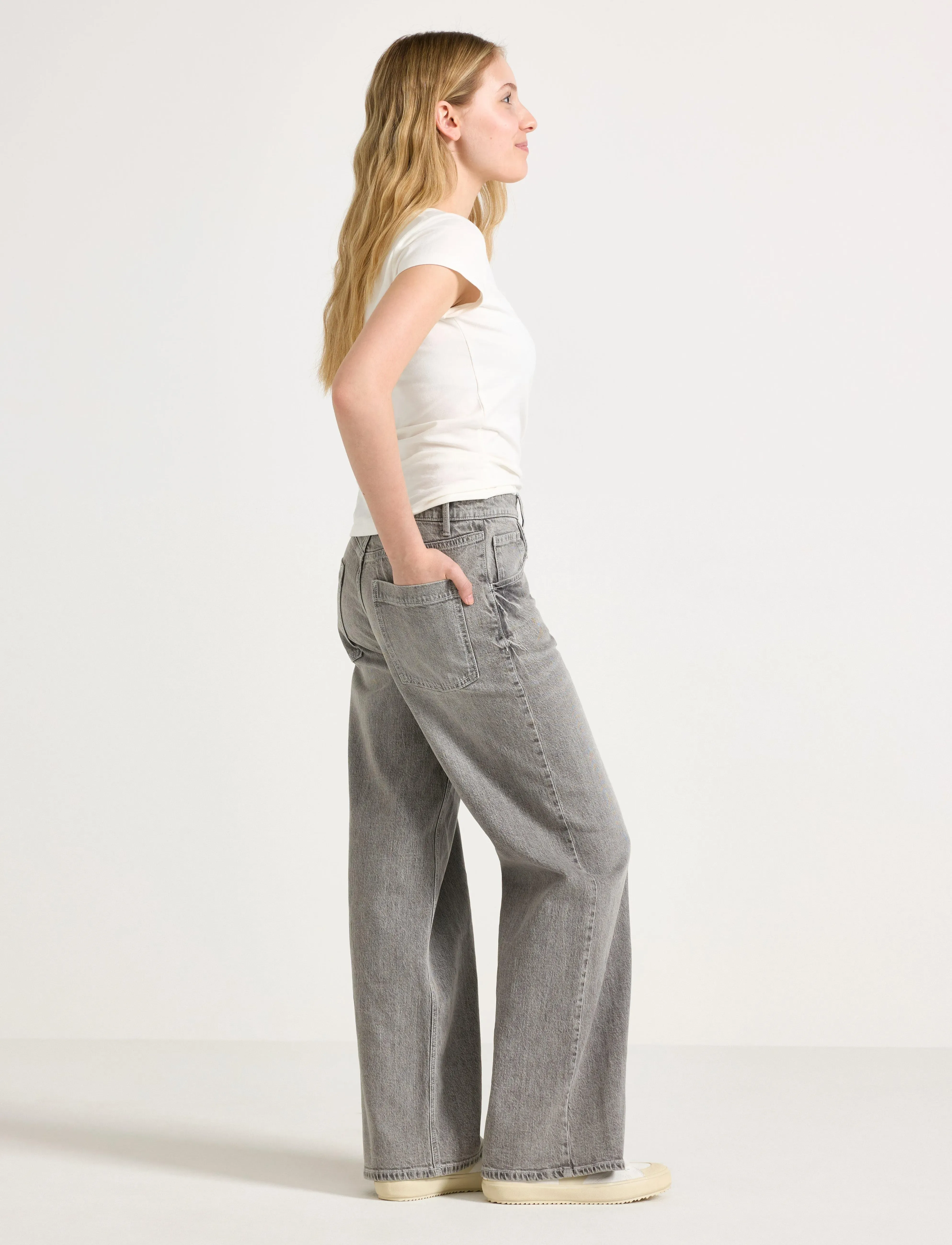 Lindex - Denim trousers Vega grey - wide leg jeans - grey - 3
