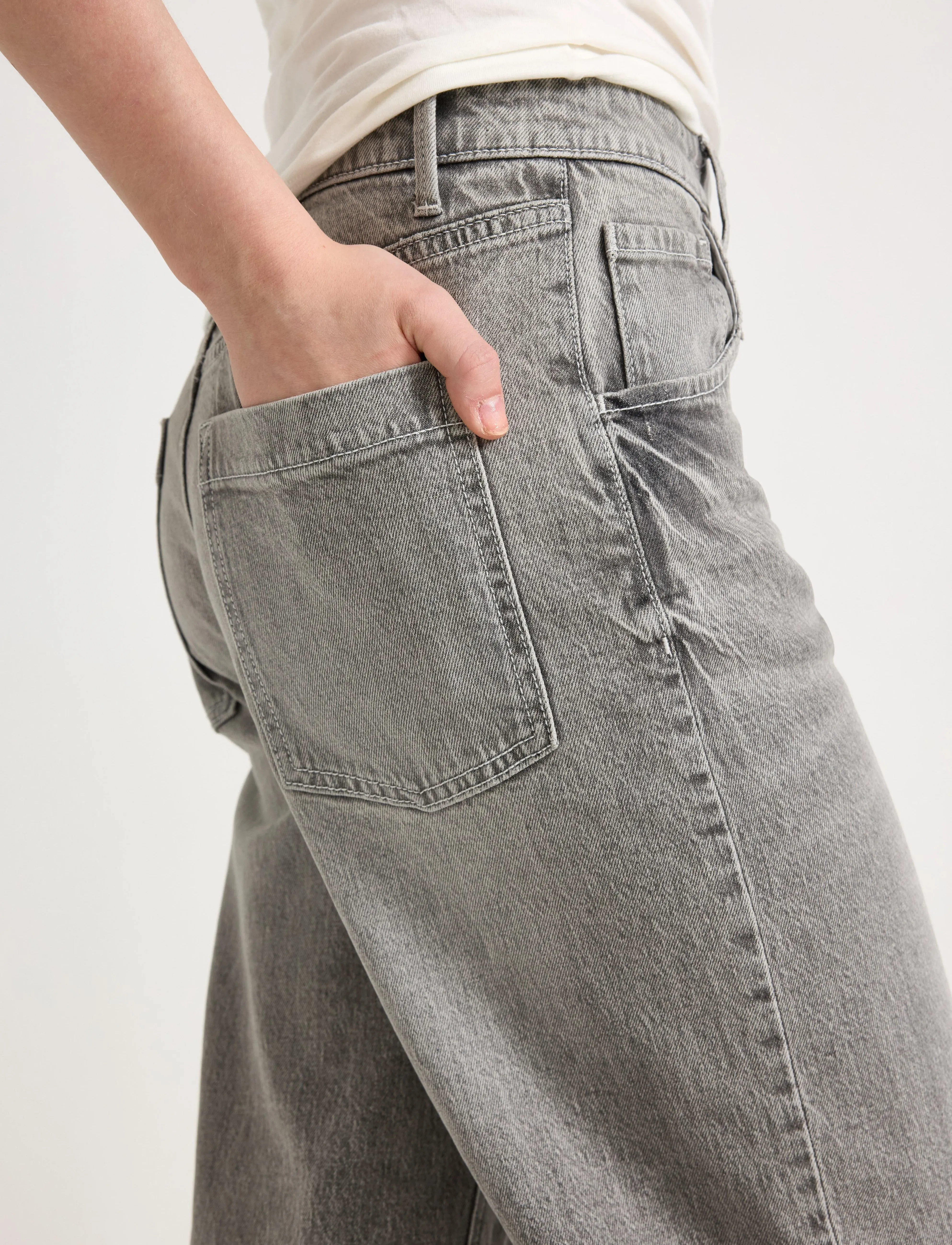 Lindex - Denim trousers Vega grey - wide leg jeans - grey - 4