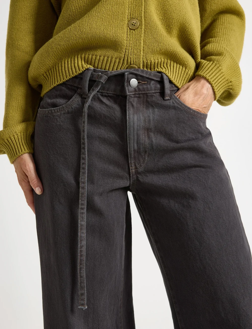 Lindex - Trousers denim Peggy grey - brede jeans - grey - 4