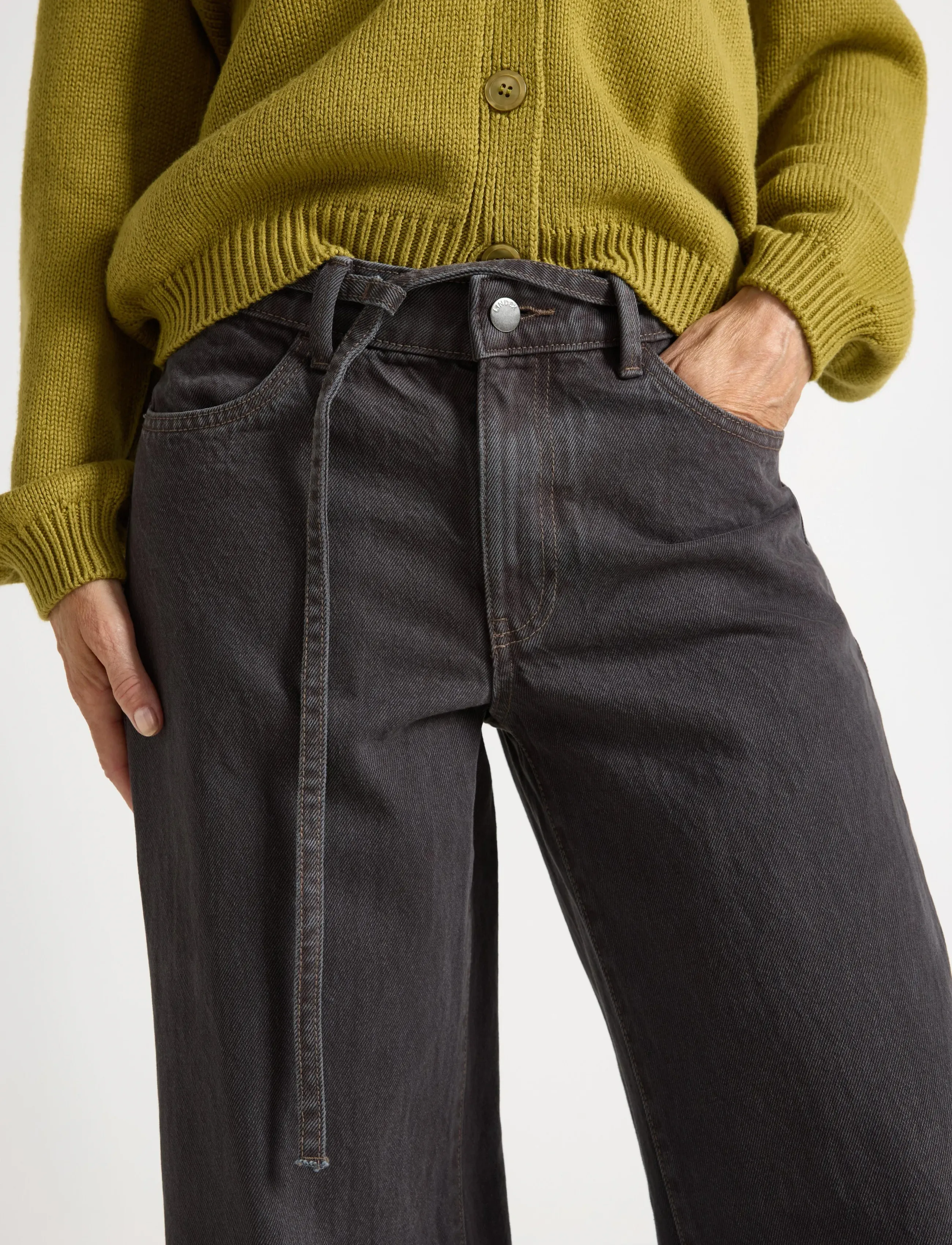 Lindex - Trousers denim Peggy grey - grey - 4