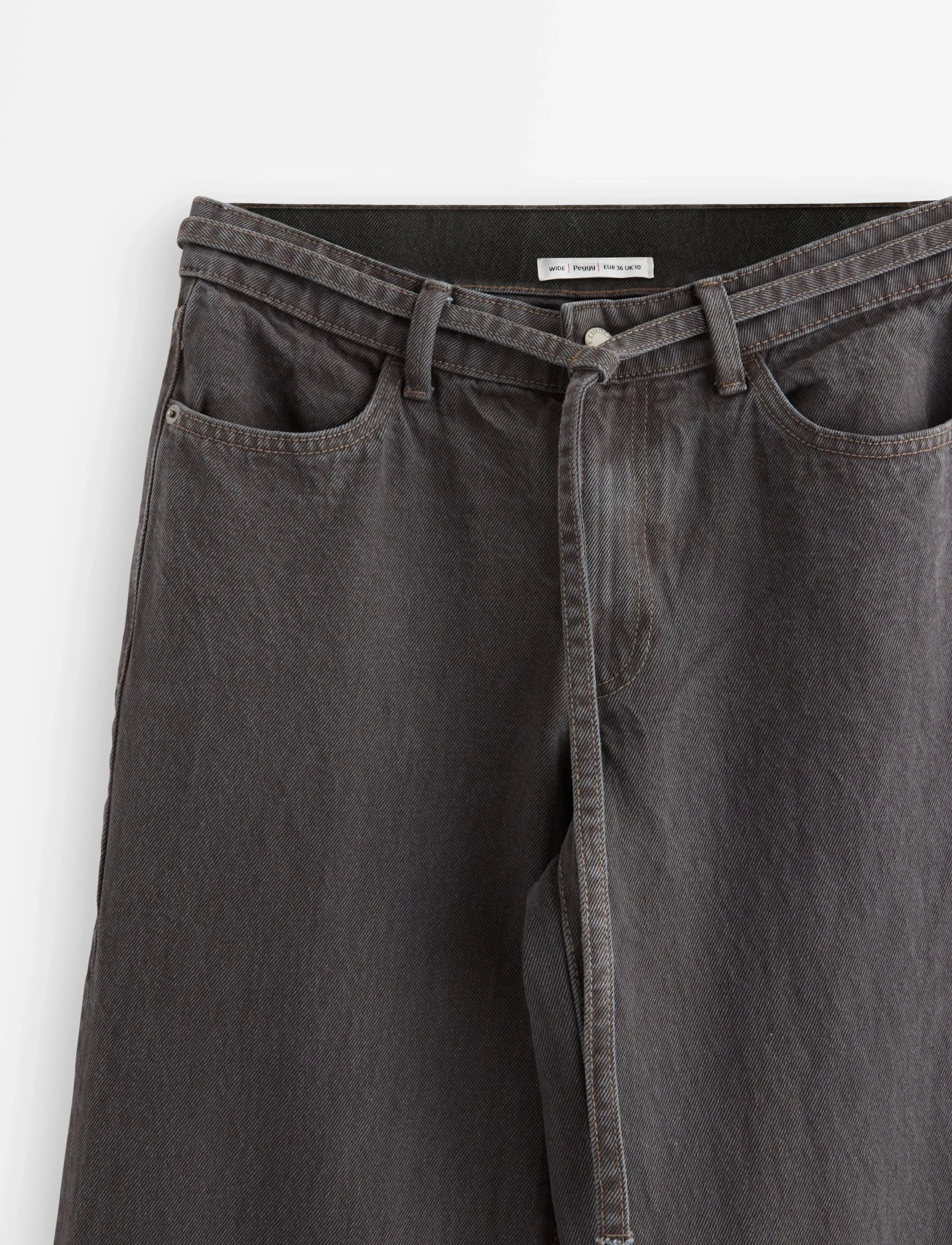 Lindex - Trousers denim Peggy grey - grey - 5