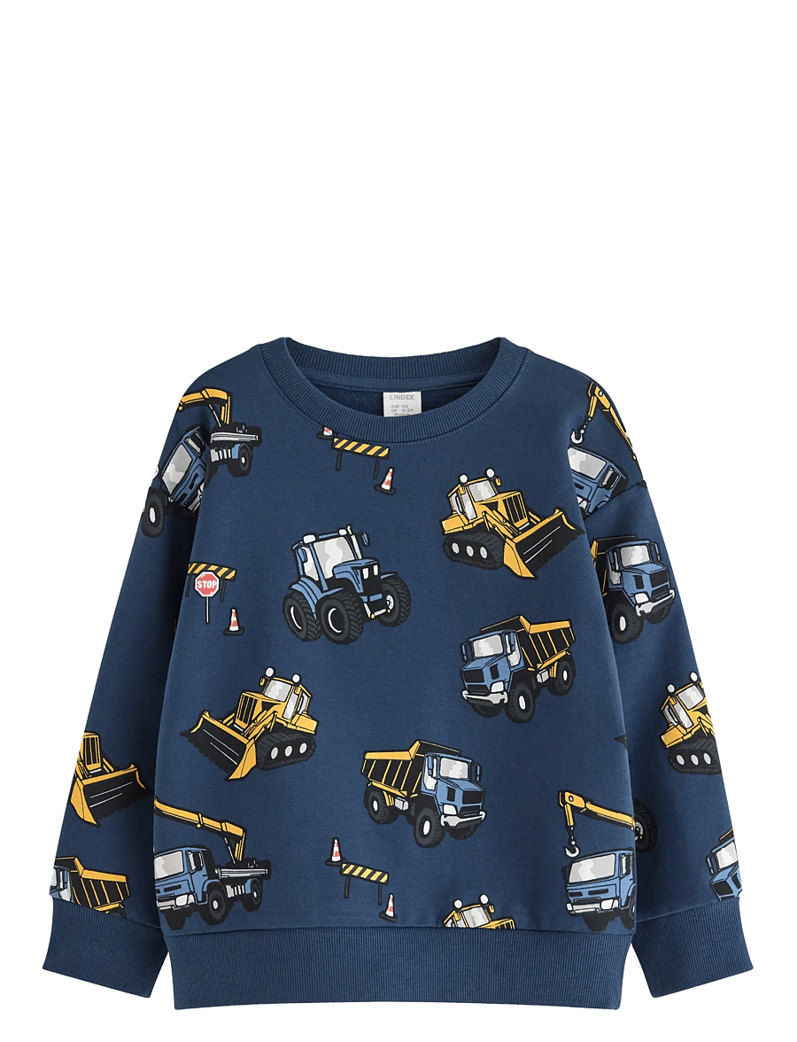 Lindex - Sweatshirt working vehicle aop - sweatshirts - dark blue - 1